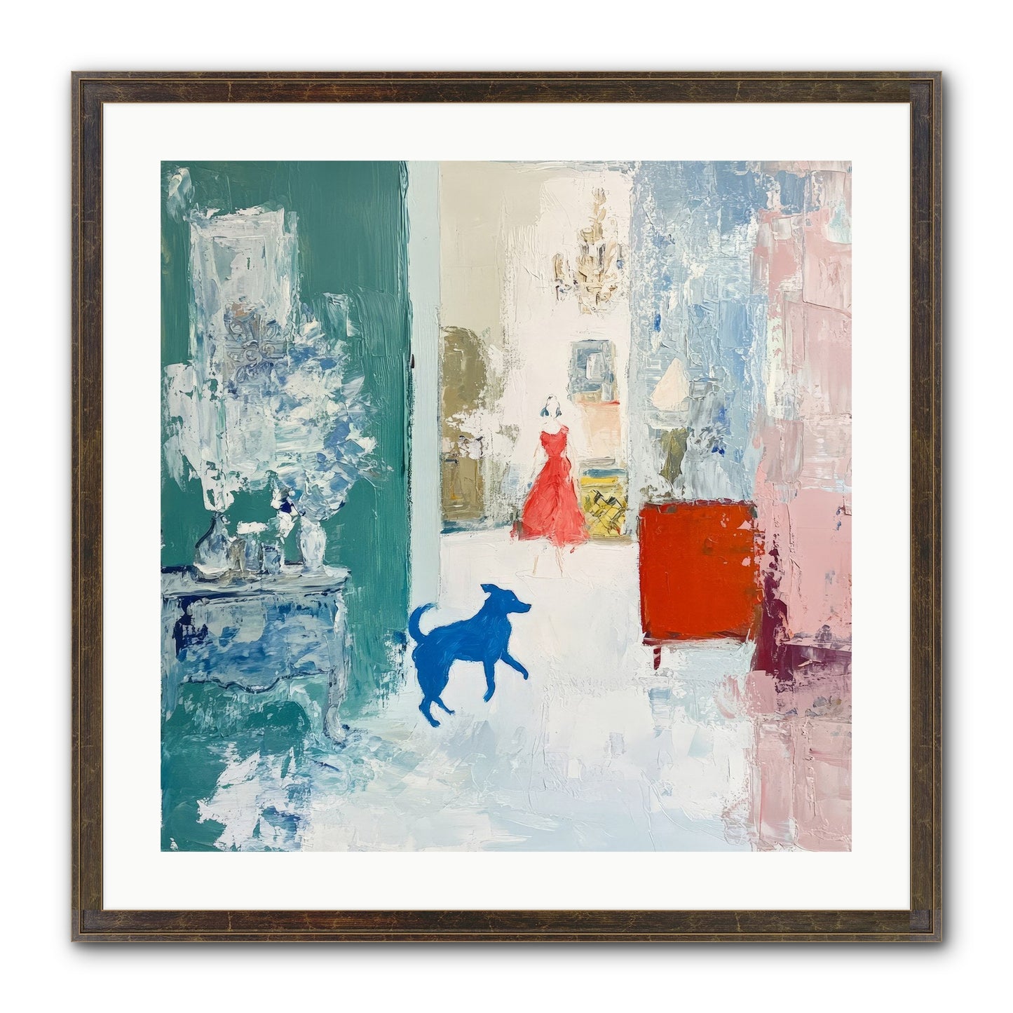 The Indigo Hound Framed Print - Slimwoods Black/Gold 24x24