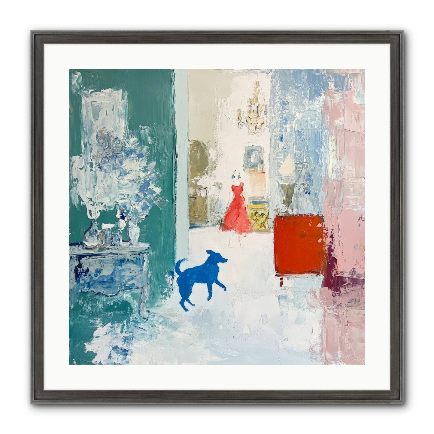 The Indigo Hound Framed Print - Slimwoods Black/Silver 24x24