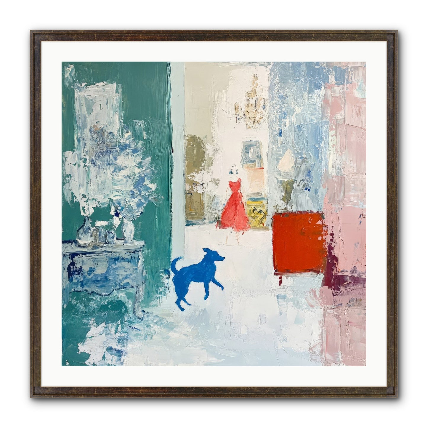 The Indigo Hound Framed Print - Slimwoods Black/Gold 30x30