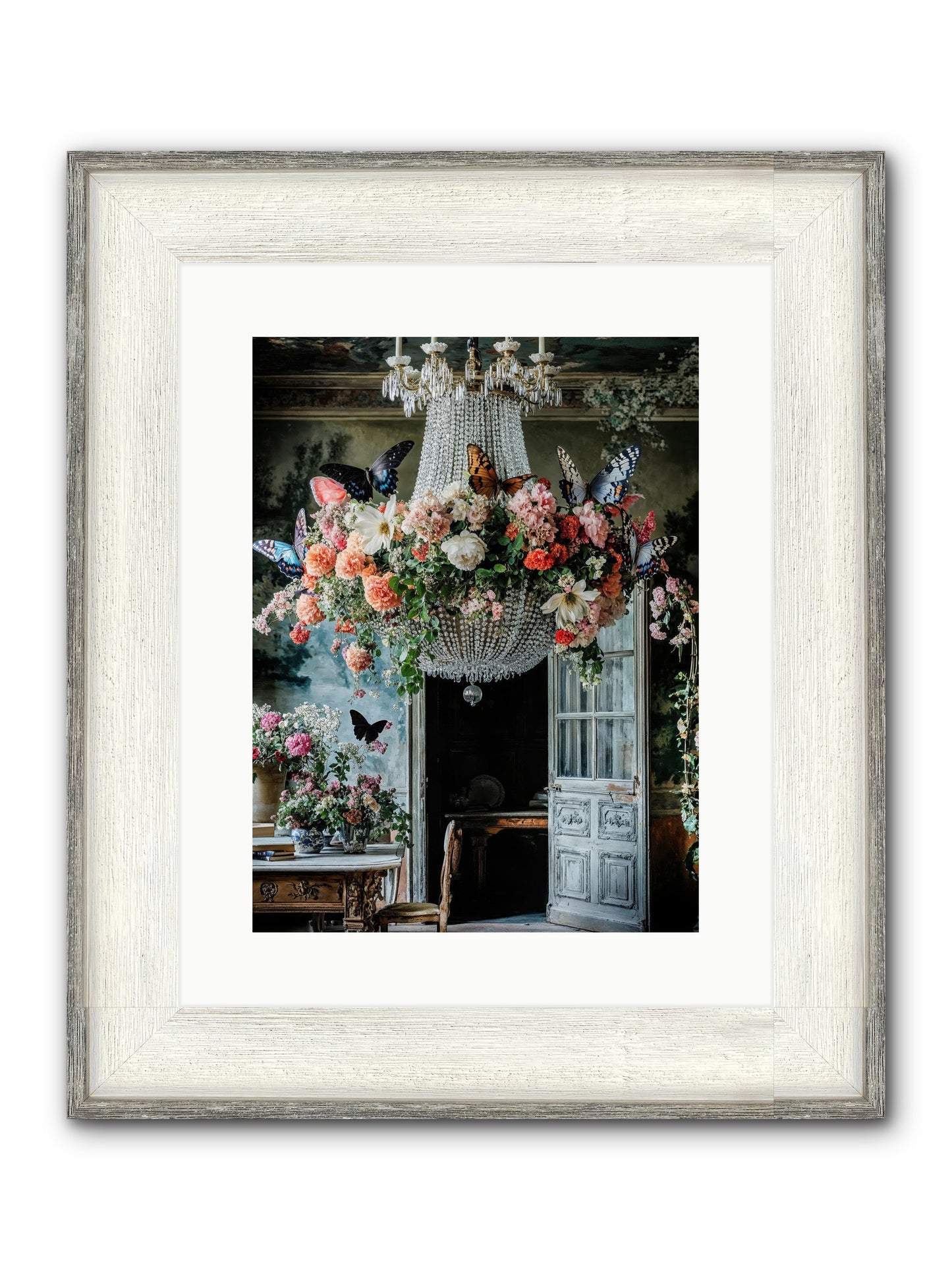 The Indoor Migration Framed Print - Driftwood White 12x16