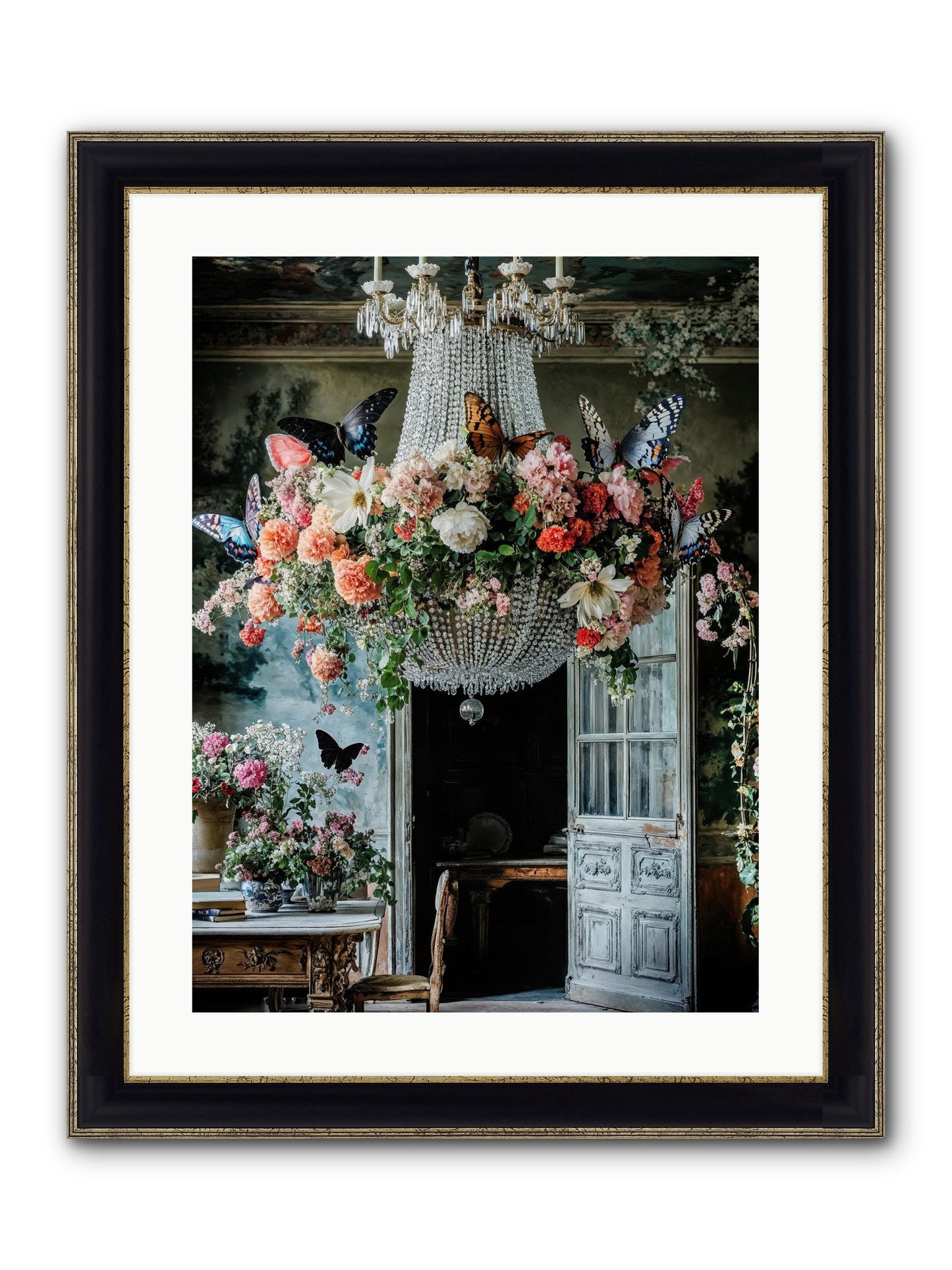The Indoor Migration Framed Print - Black & Gold 18x24