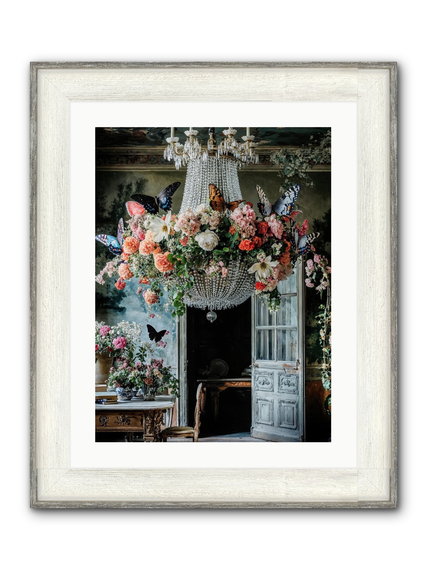 The Indoor Migration Framed Print - Driftwood White 18x24