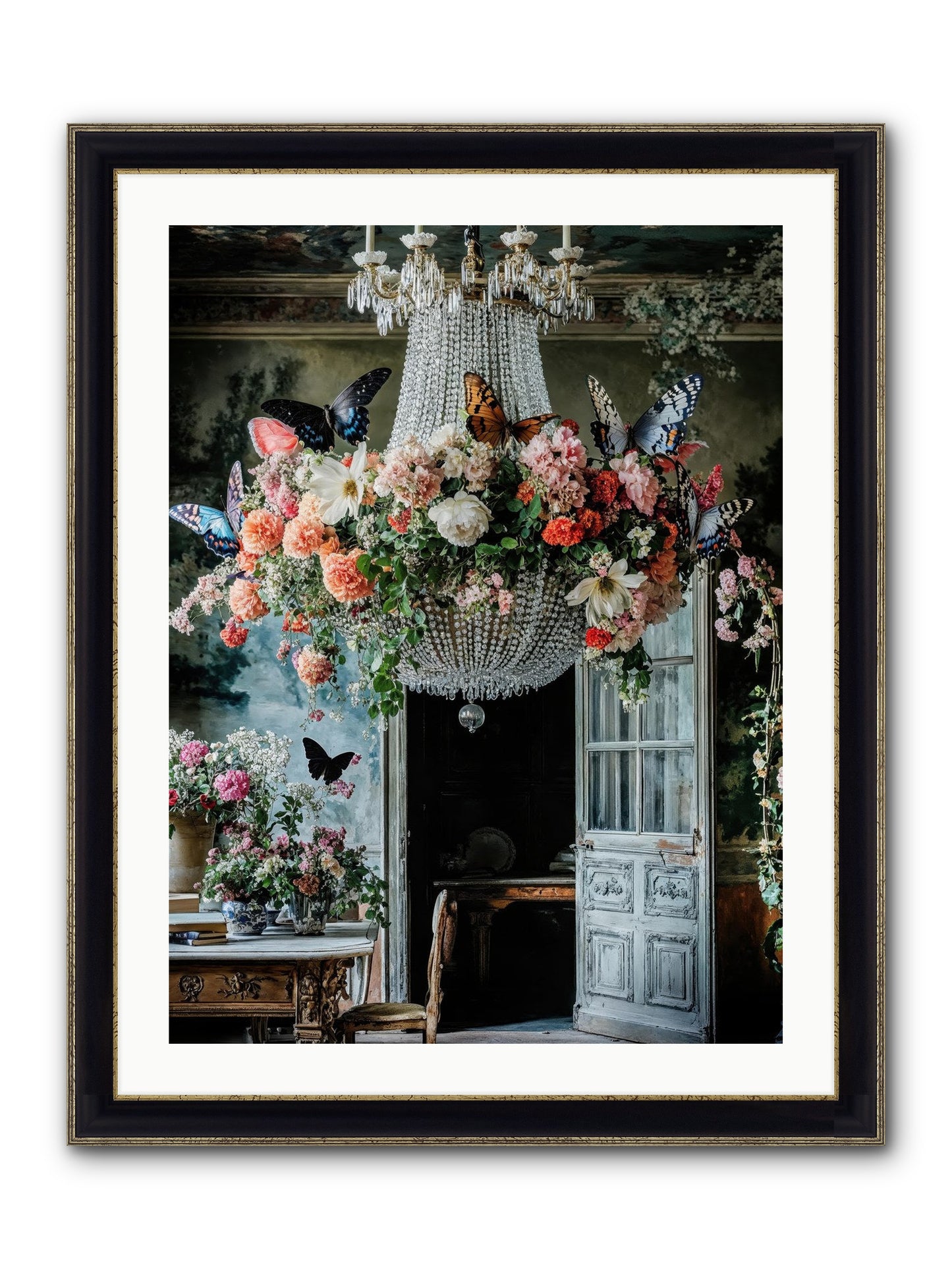 The Indoor Migration Framed Print - Black & Gold 24x32
