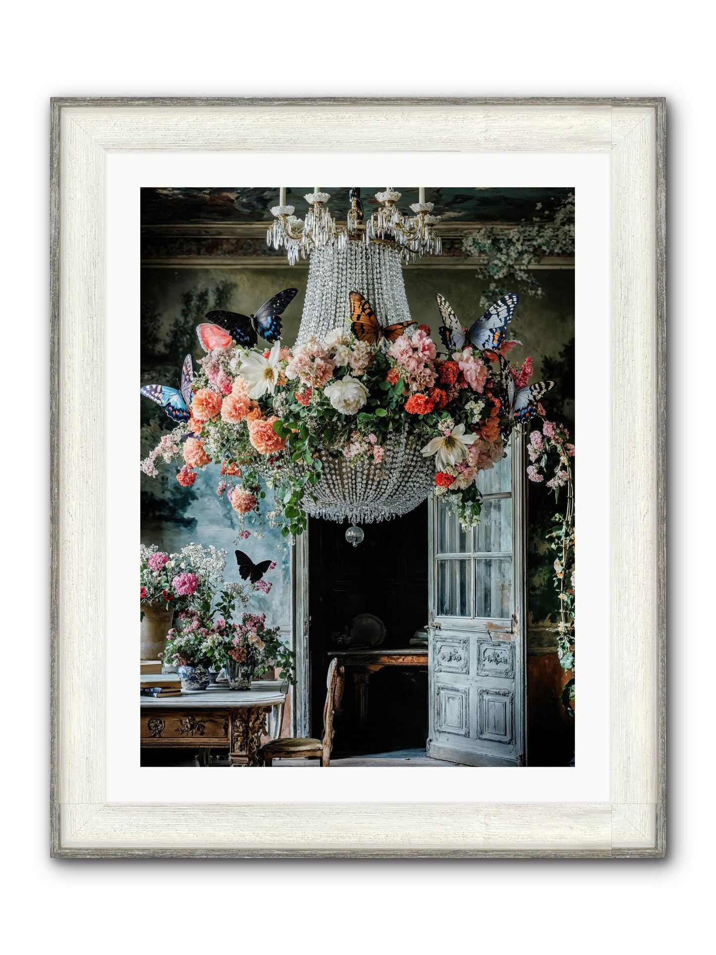 The Indoor Migration Framed Print - Driftwood White 24x32