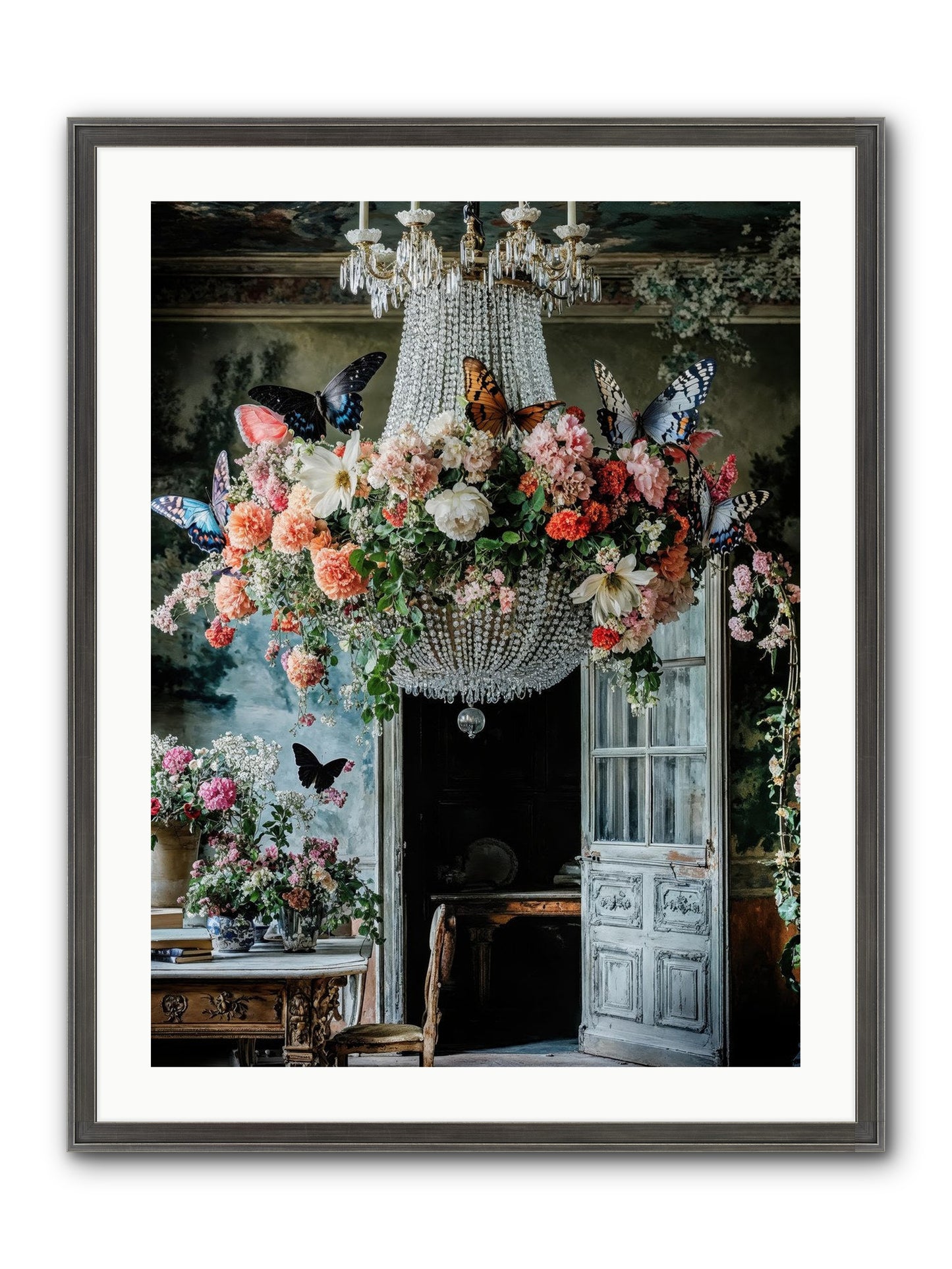 The Indoor Migration Framed Print - Slimwoods Black/Silver 24x32
