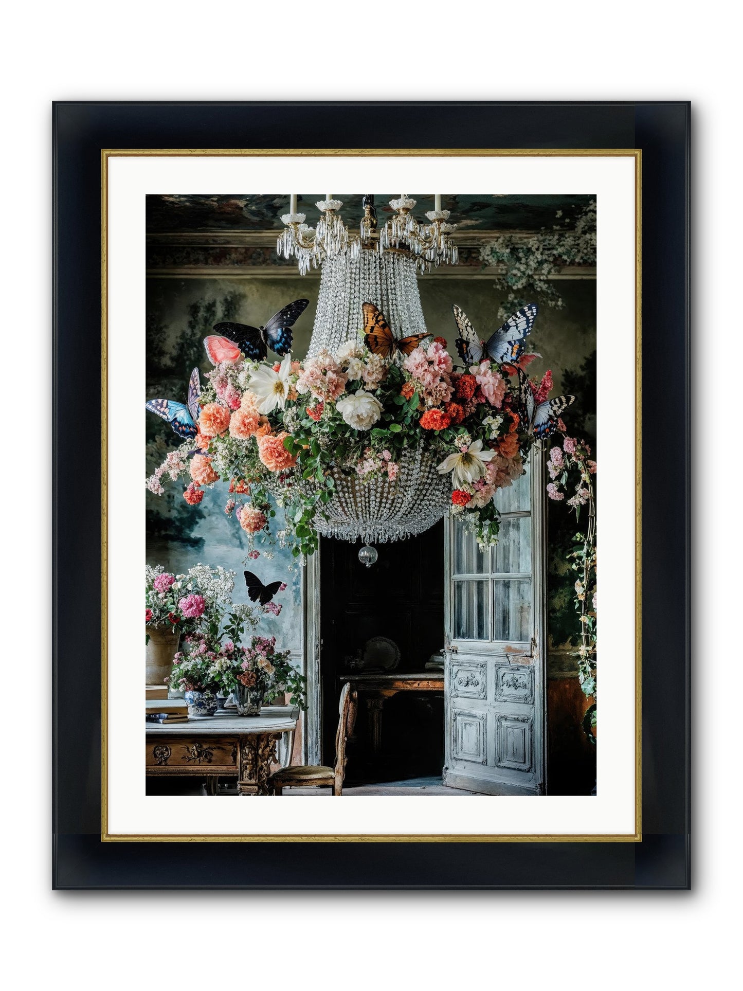 The Indoor Migration Framed Print - Wide Black w/Gold 24x32