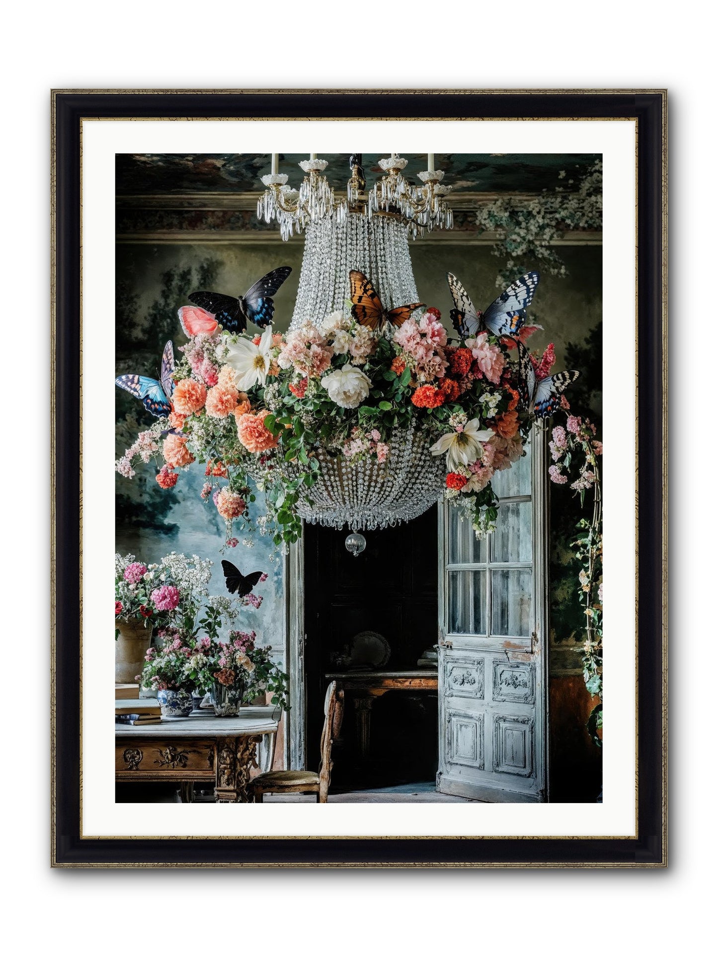 The Indoor Migration Framed Print - Black & Gold 30x40