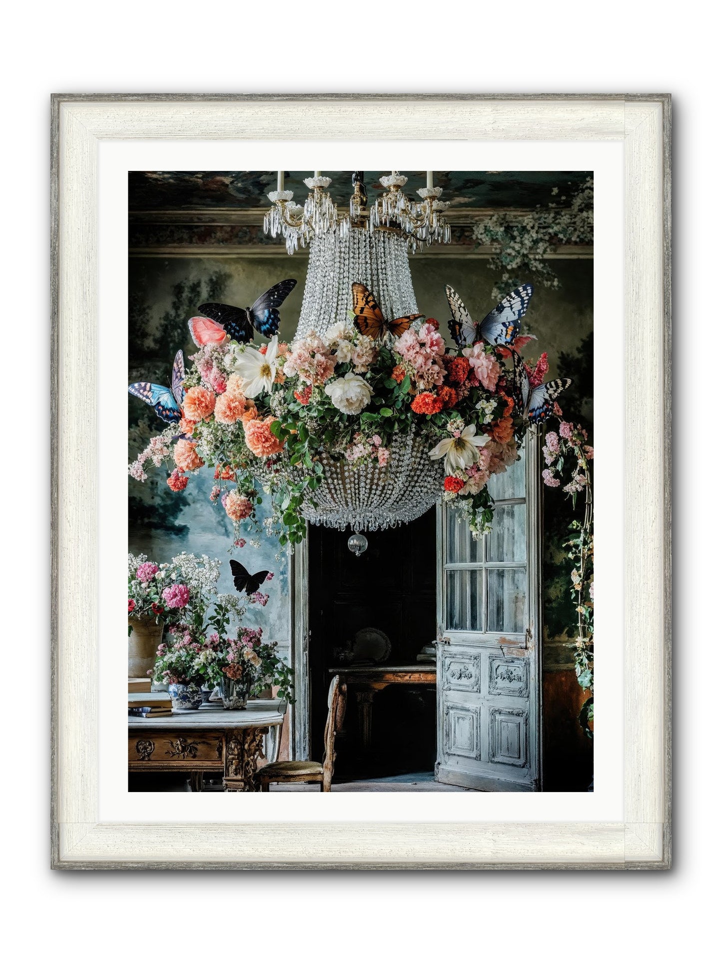 The Indoor Migration Framed Print - Driftwood White 30x40