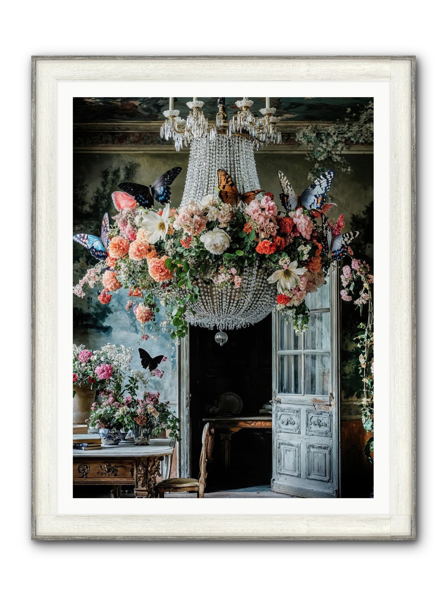 The Indoor Migration Framed Print - Driftwood White 36x48