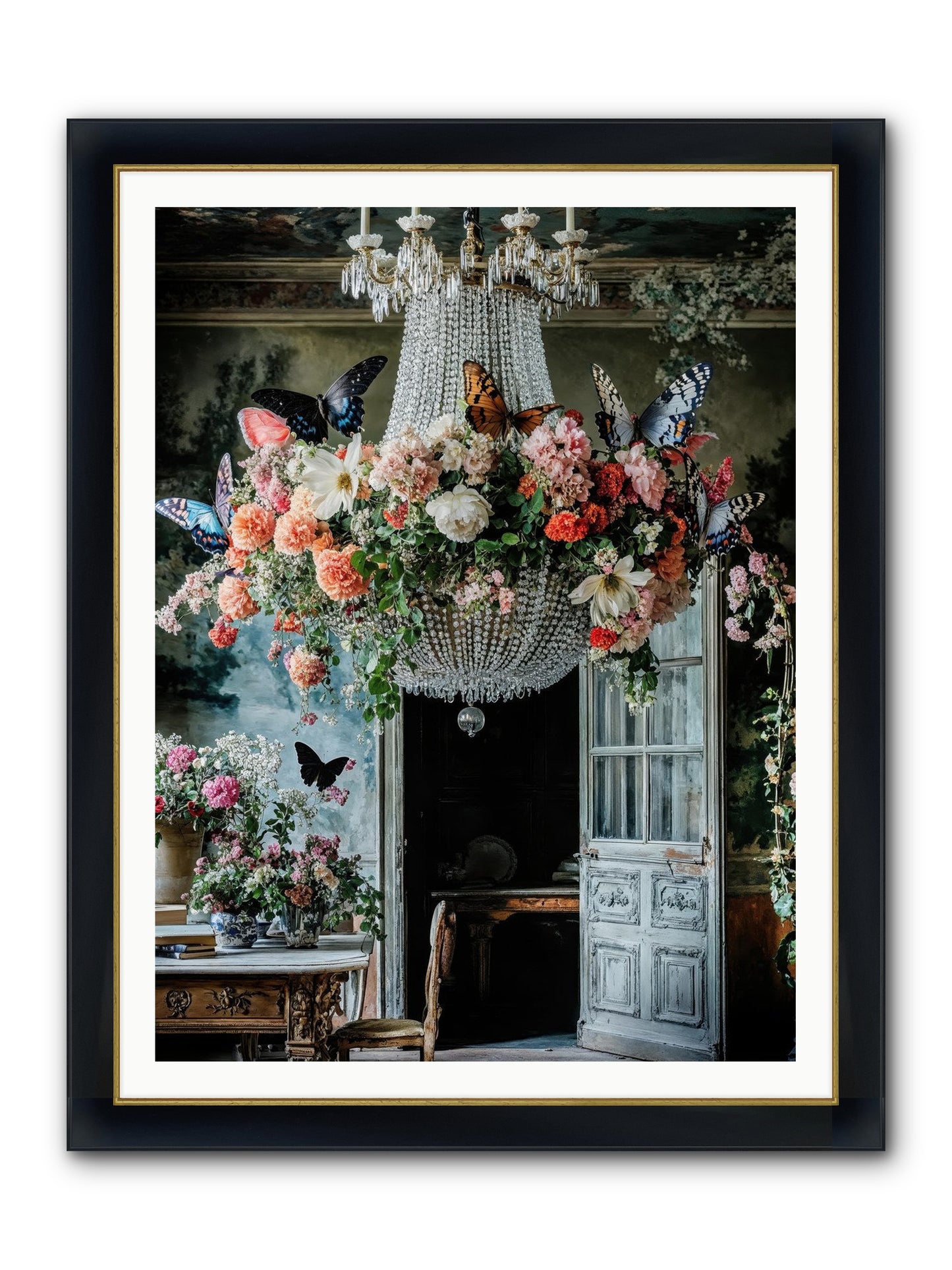 The Indoor Migration Framed Print - Wide Black w/Gold 36x48