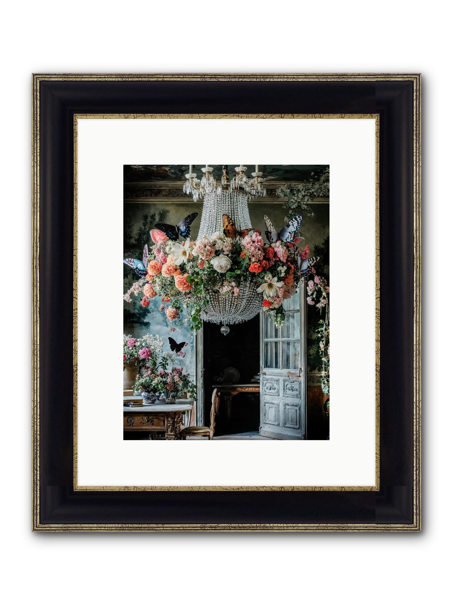 The Indoor Migration Framed Print - Black & Gold 9x12