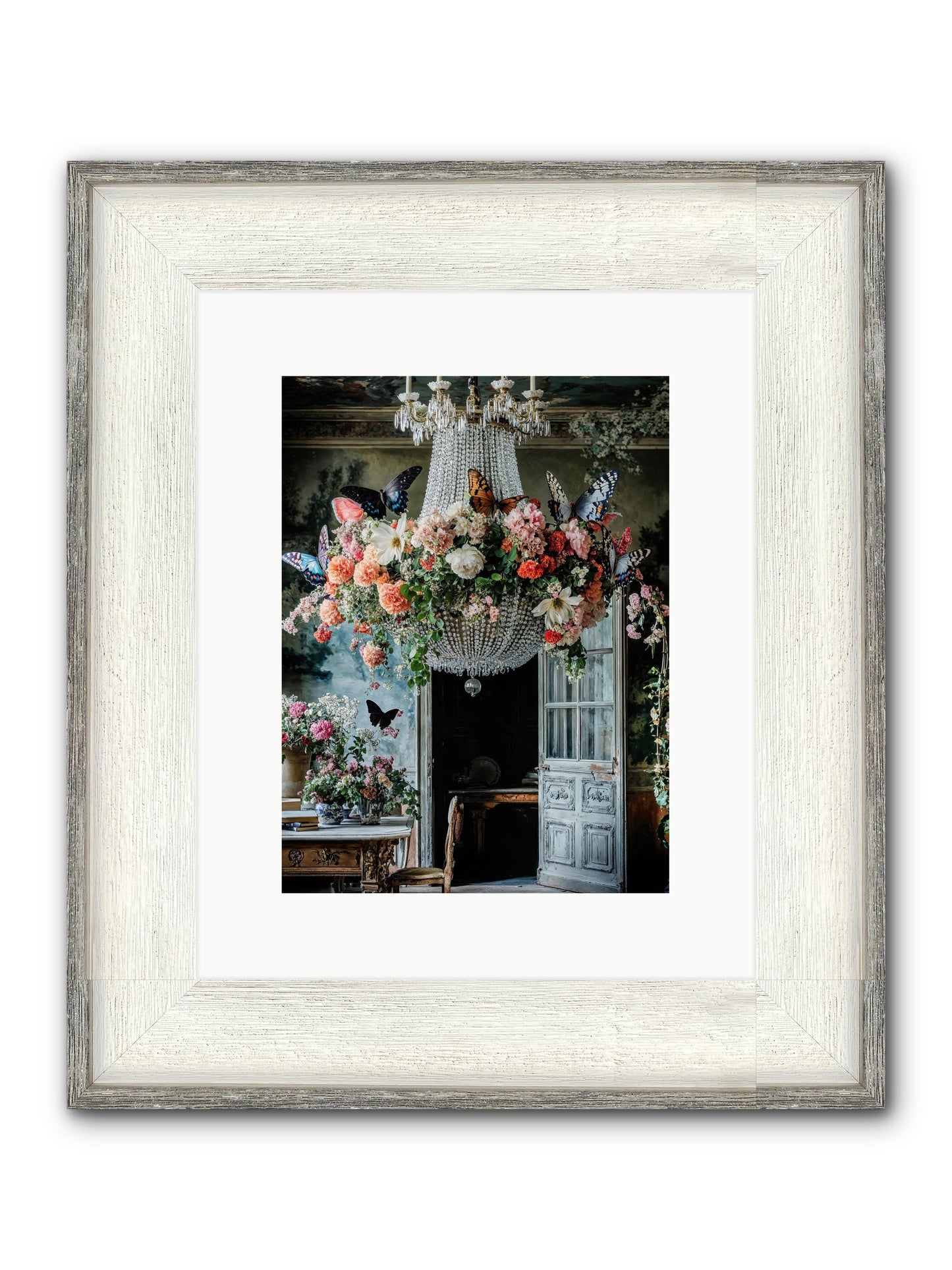 The Indoor Migration Framed Print - Driftwood White 9x12