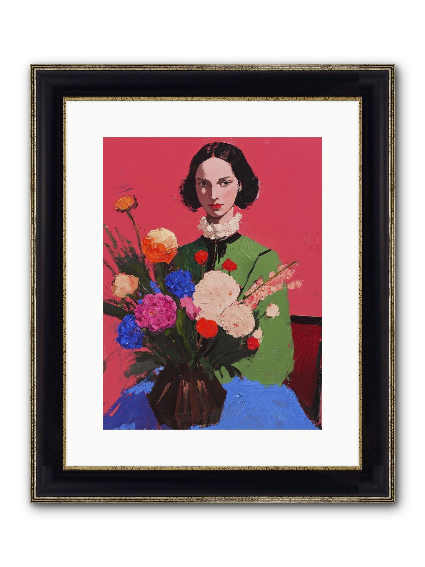 The Juniper Hall Framed Print - Black & Gold 12x16