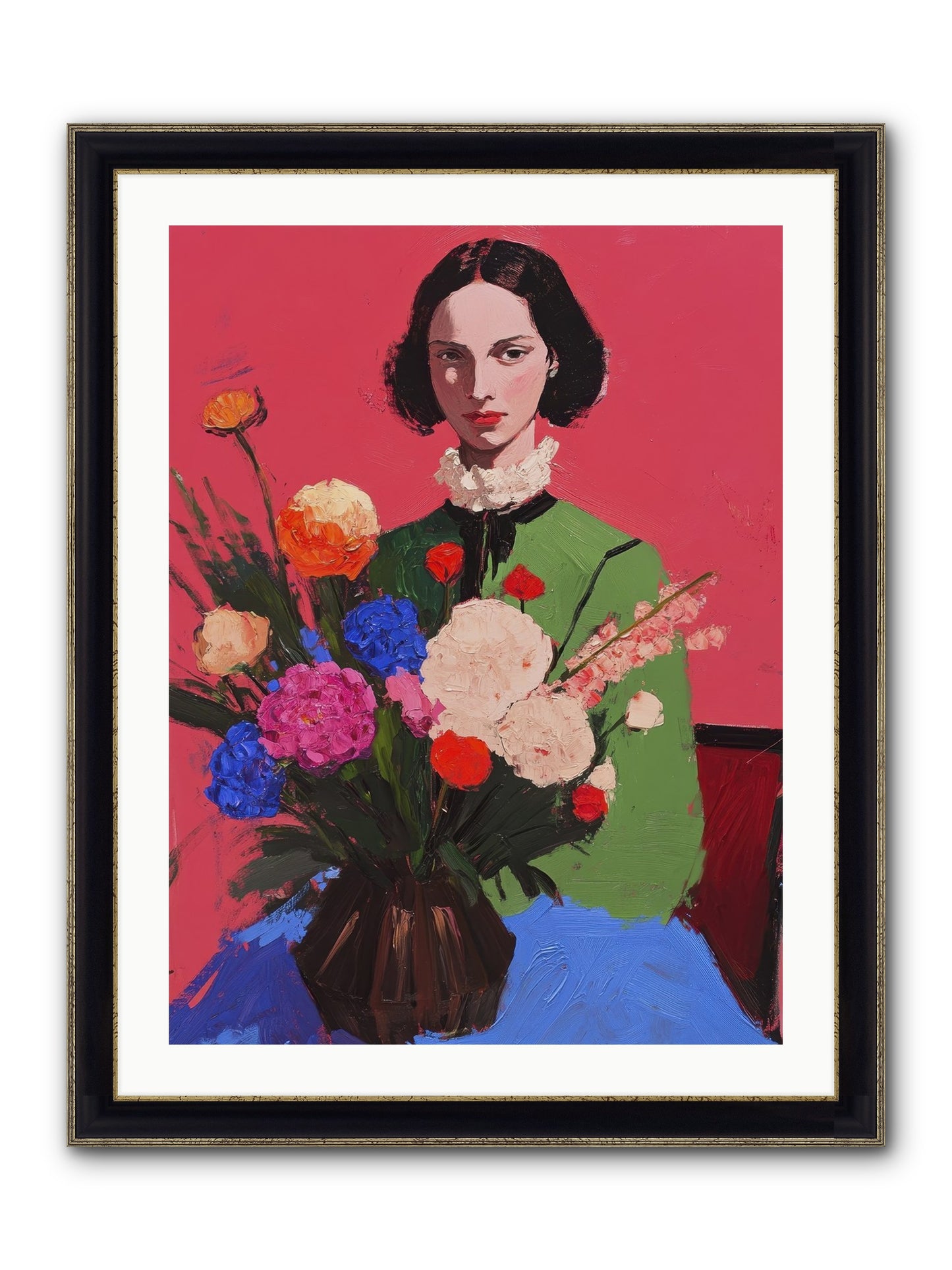 The Juniper Hall Framed Print - Black & Gold 24x32
