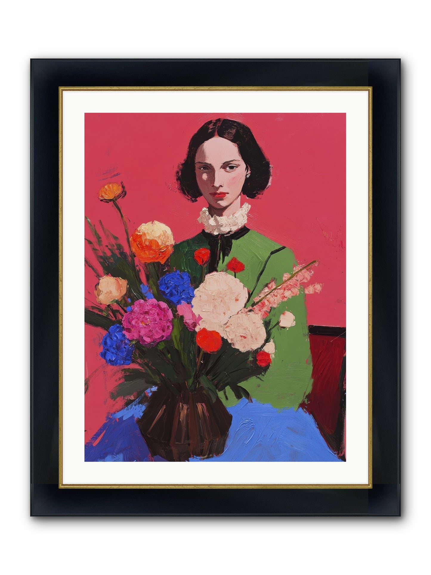 The Juniper Hall Framed Print - Wide Black w/Gold 24x32