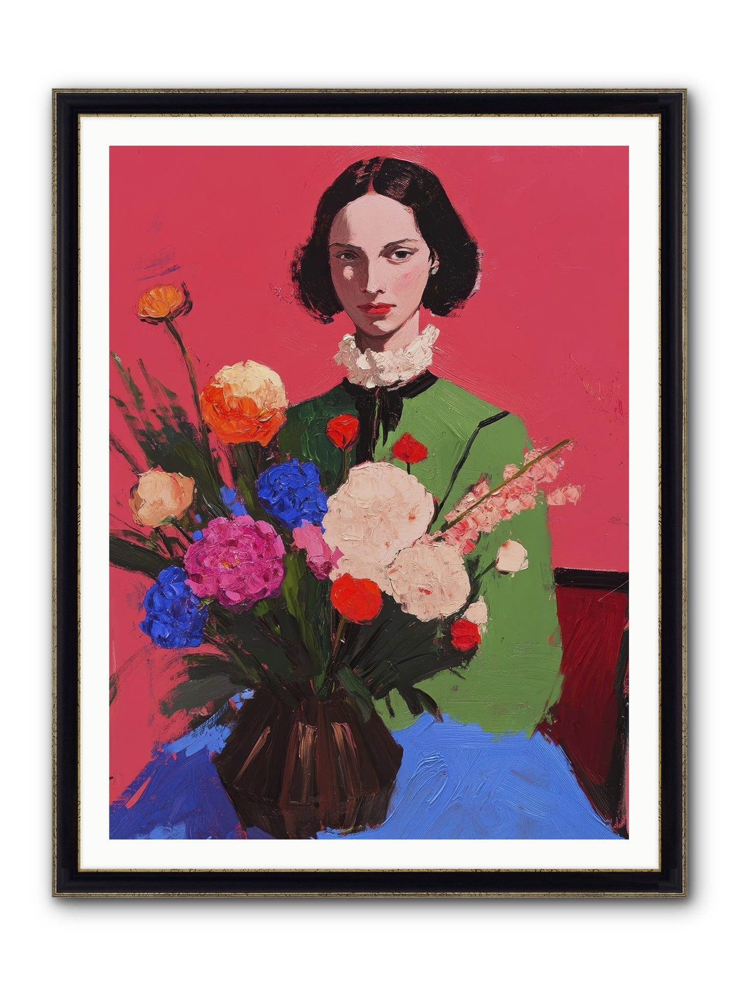 The Juniper Hall Framed Print - Black & Gold 36x48