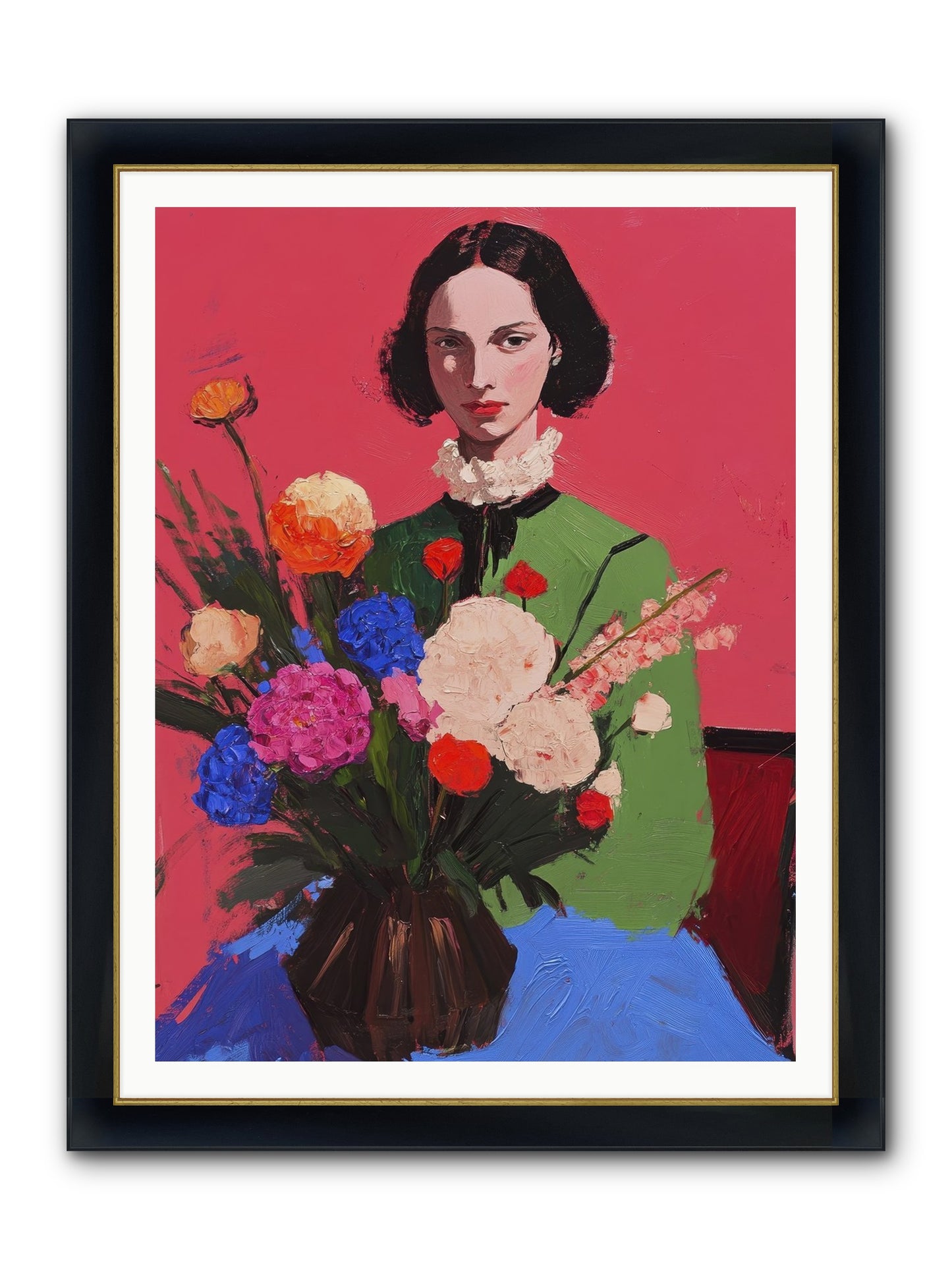 The Juniper Hall Framed Print - Wide Black w/Gold 36x48