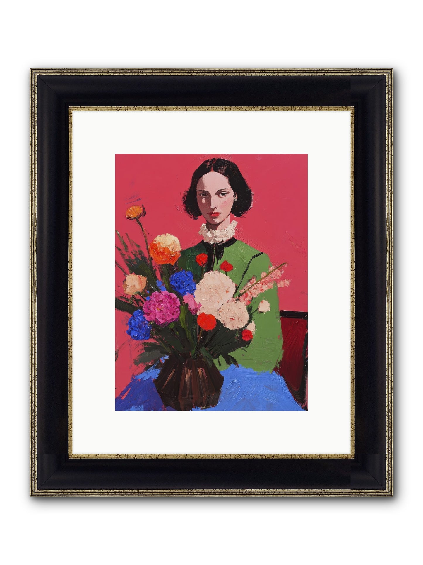 The Juniper Hall Framed Print - Black & Gold 9x12