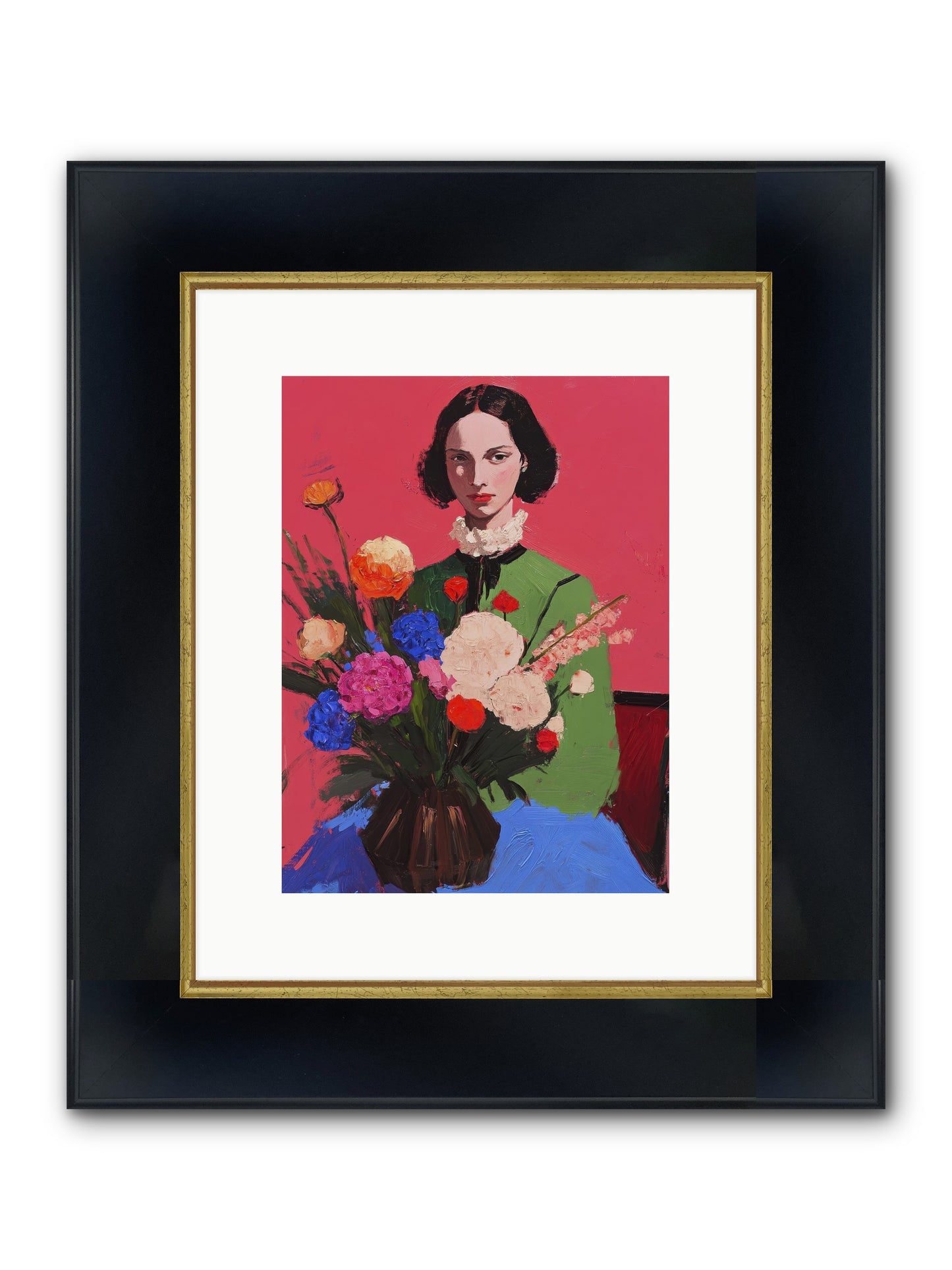 The Juniper Hall Framed Print - Wide Black w/Gold 9x12