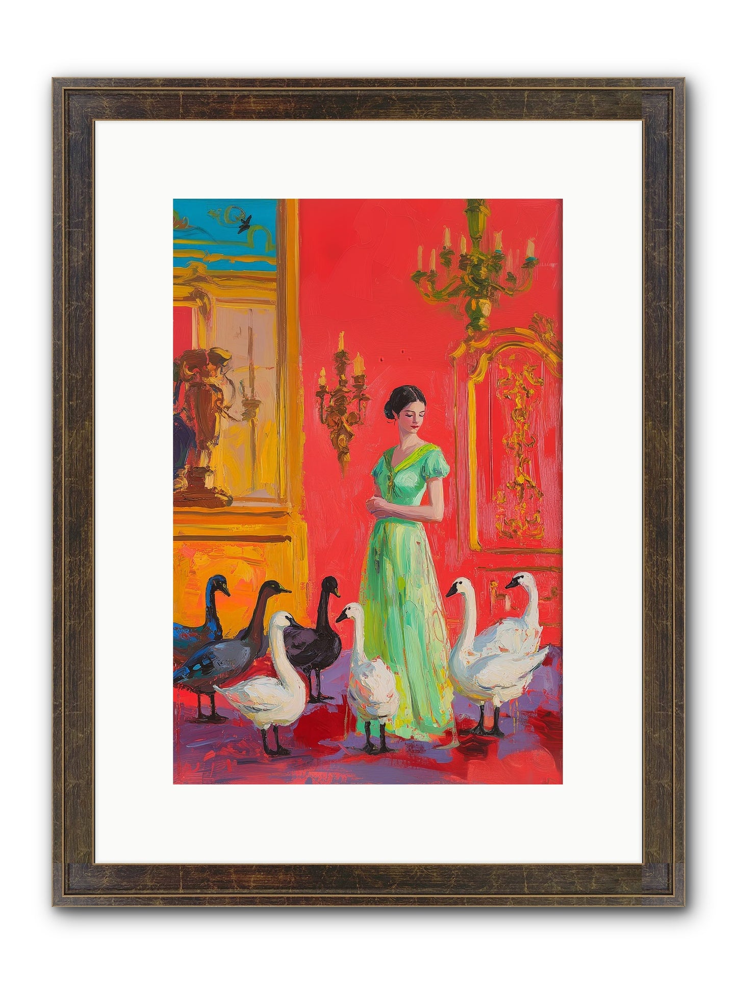 The Lake Keeper Framed Print - Slimwoods Black/Gold 10x15