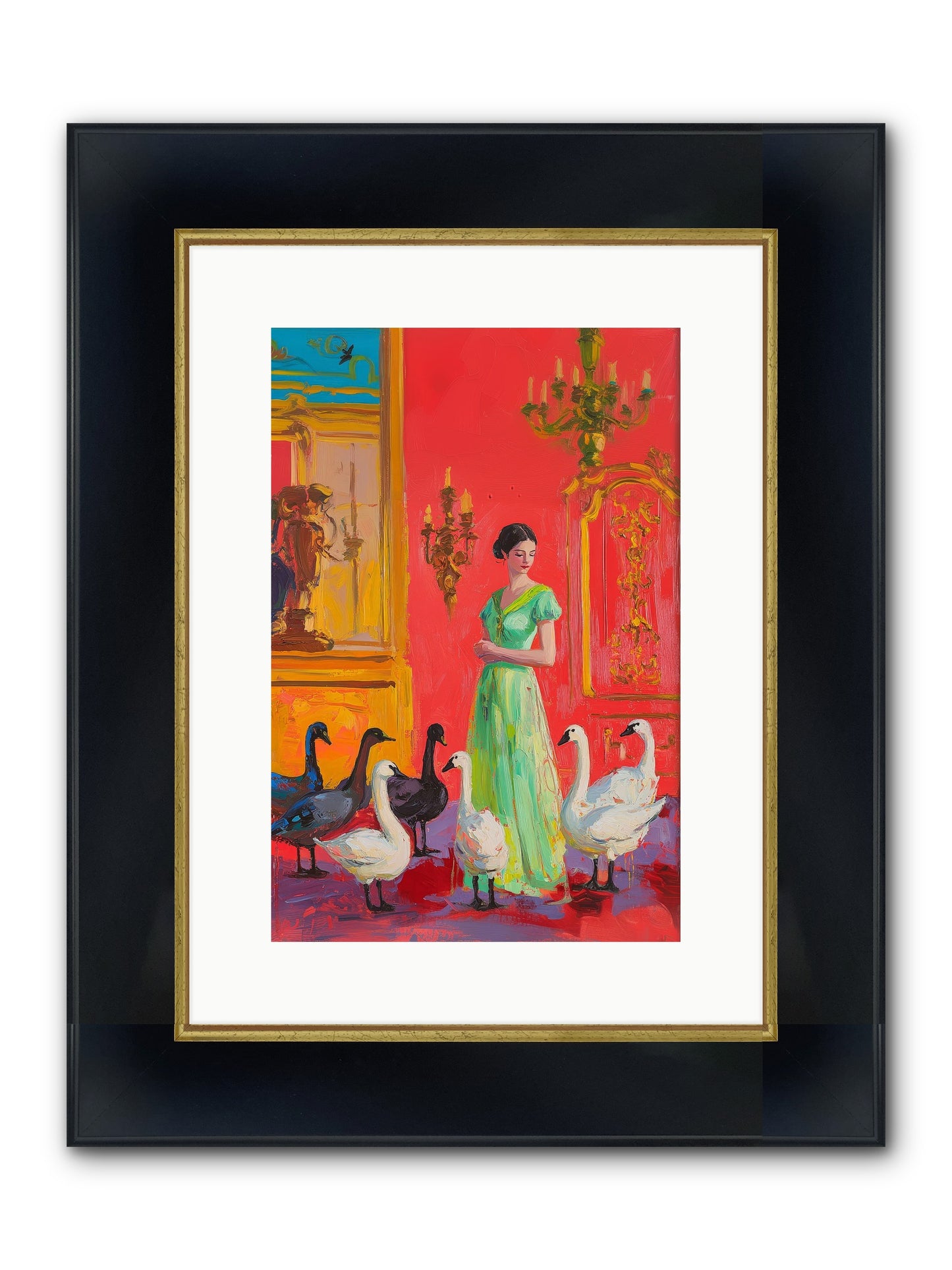 The Lake Keeper Framed Print - Wide Black w/Gold 10x15