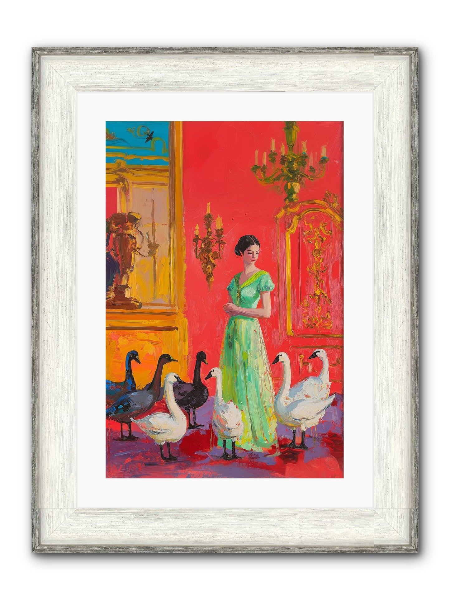 The Lake Keeper Framed Print - Driftwood White 16x24