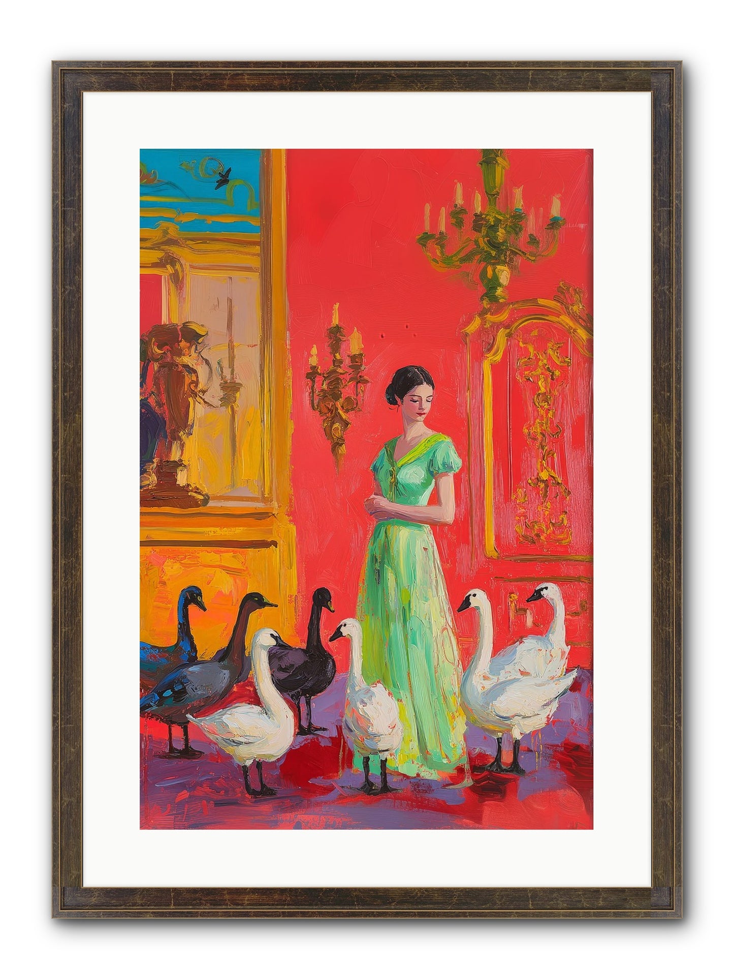 The Lake Keeper Framed Print - Slimwoods Black/Gold 16x24