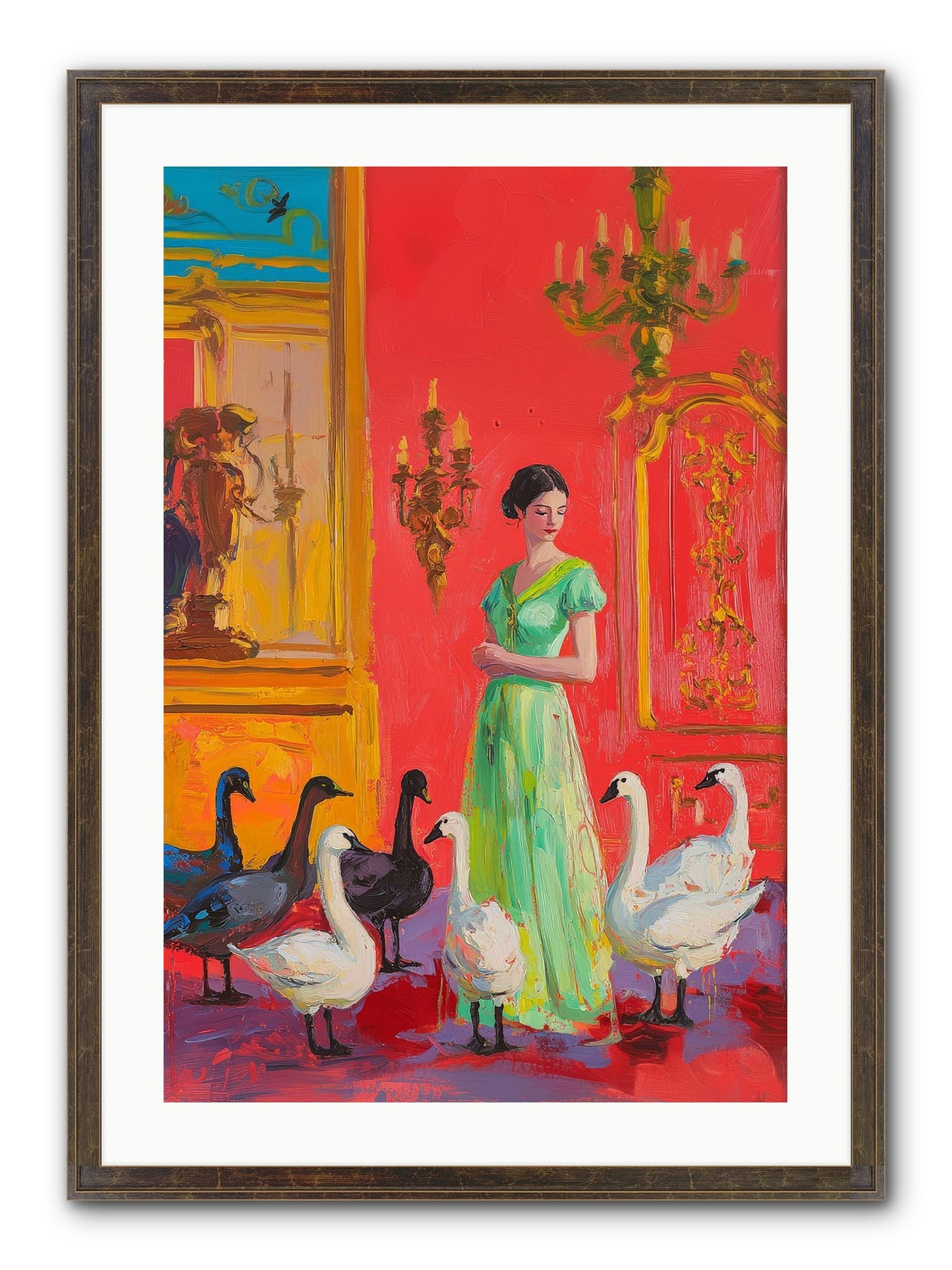 The Lake Keeper Framed Print - Slimwoods Black/Gold 20x30