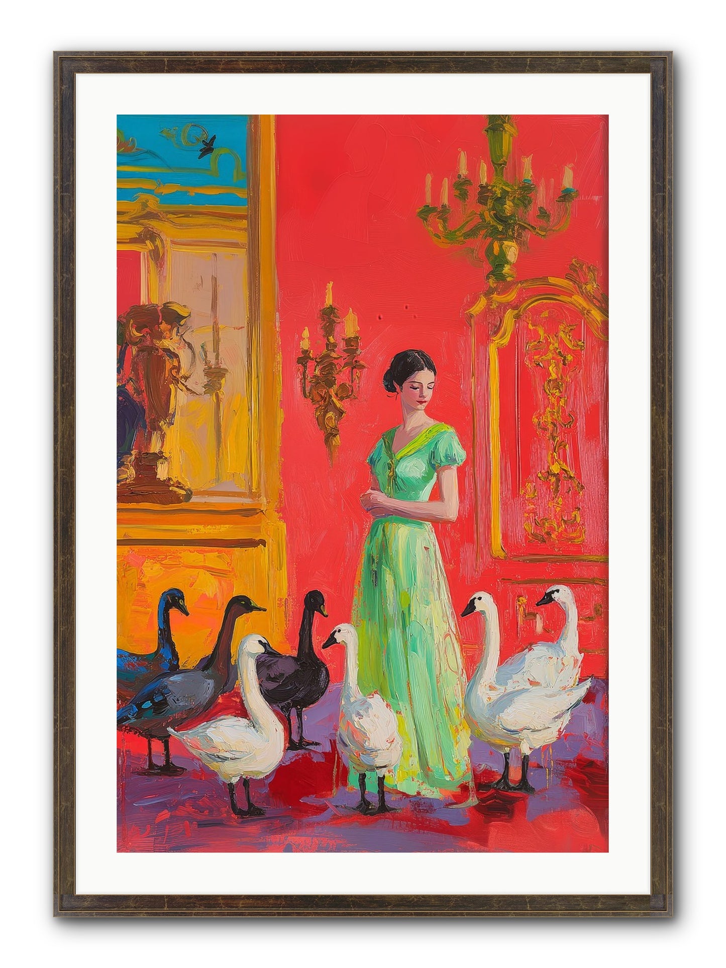 The Lake Keeper Framed Print - Slimwoods Black/Gold 24x36