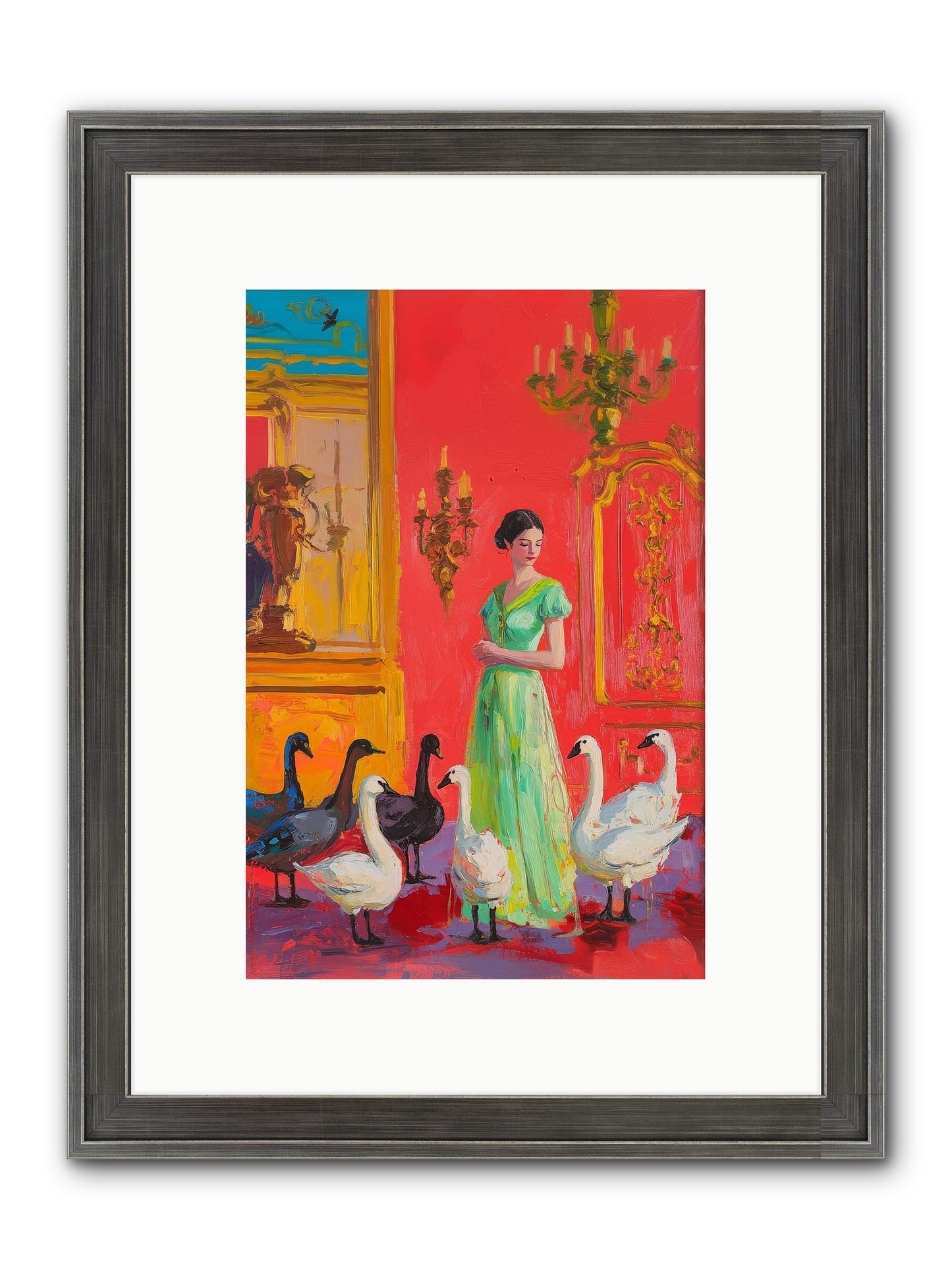 The Lake Keeper Framed Print - Slimwoods Black/Silver 8x12
