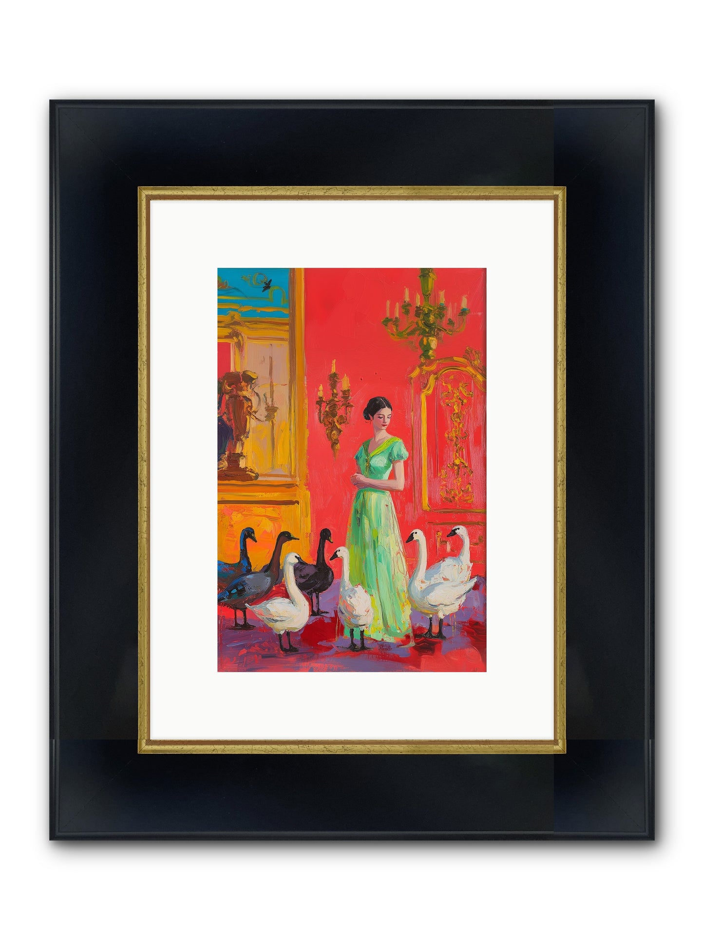 The Lake Keeper Framed Print - Wide Black w/Gold 8x12