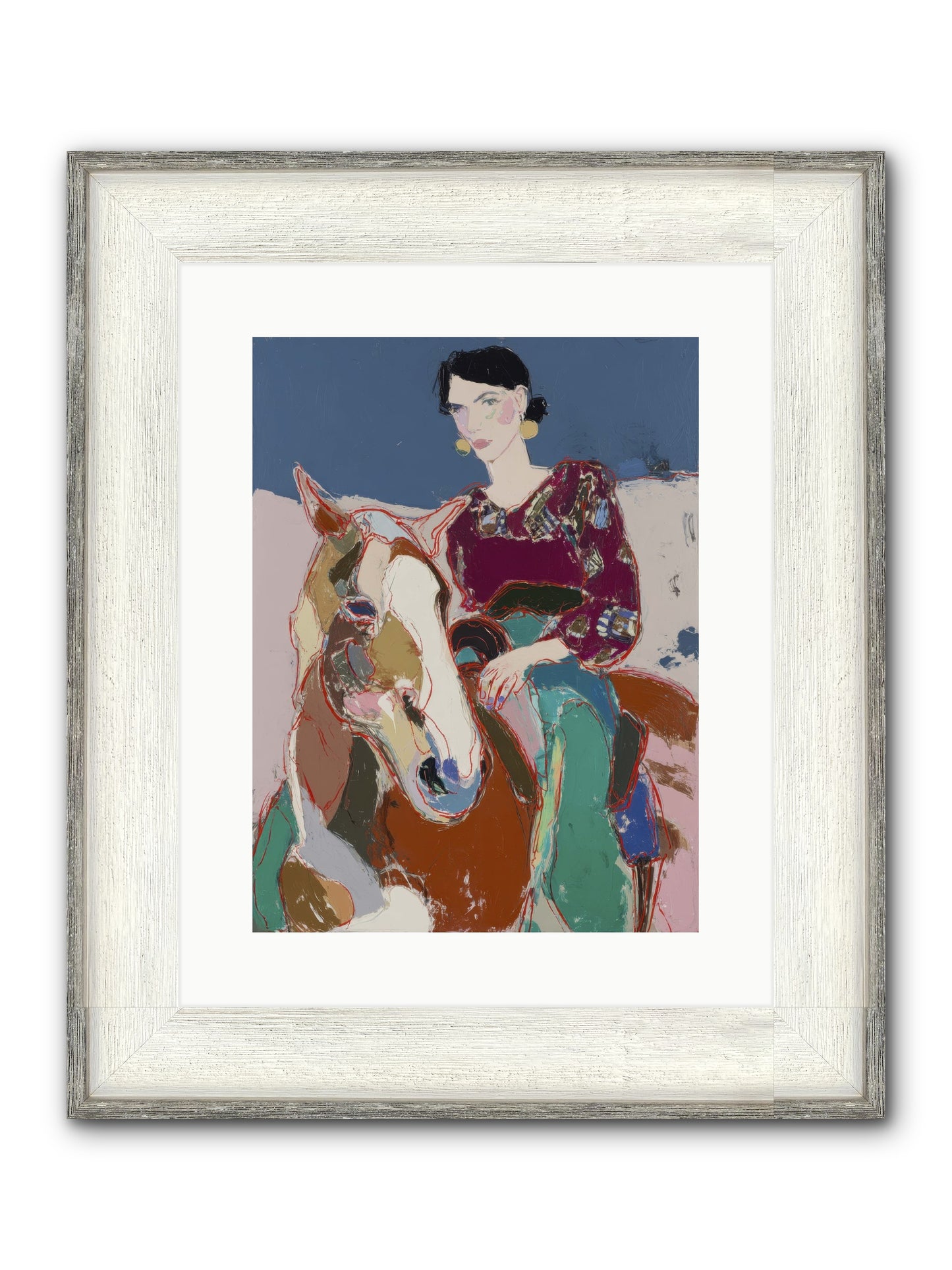 The Language Of Hoofbeats Framed Print - Driftwood White 12x16