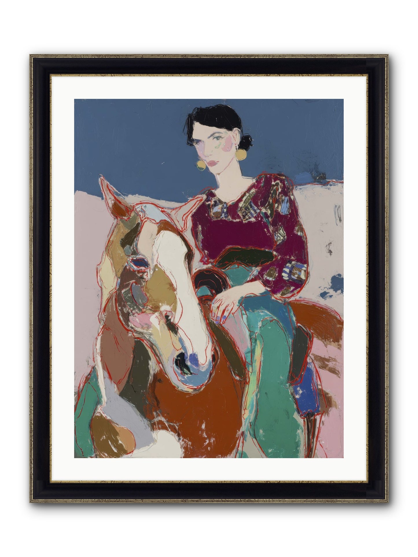 The Language Of Hoofbeats Framed Print - Black & Gold 24x32
