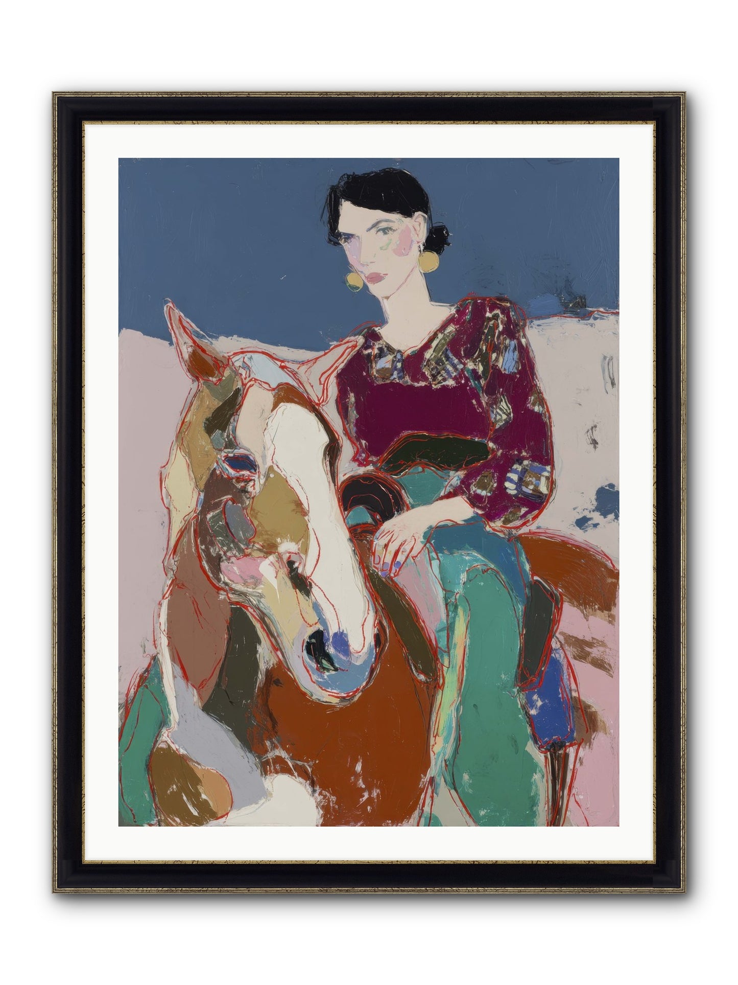 The Language Of Hoofbeats Framed Print - Black & Gold 30x40