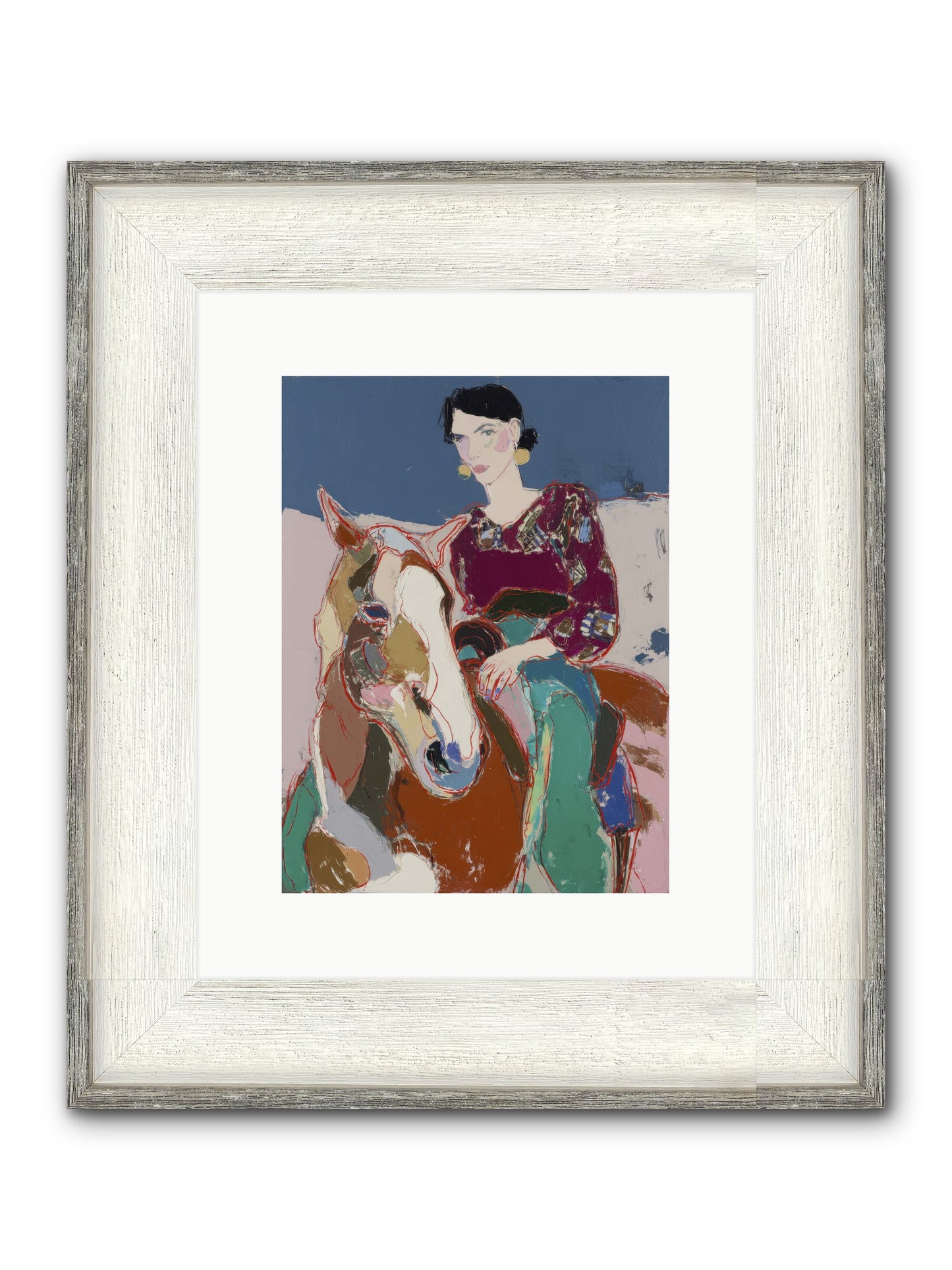 The Language Of Hoofbeats Framed Print - Driftwood White 9x12