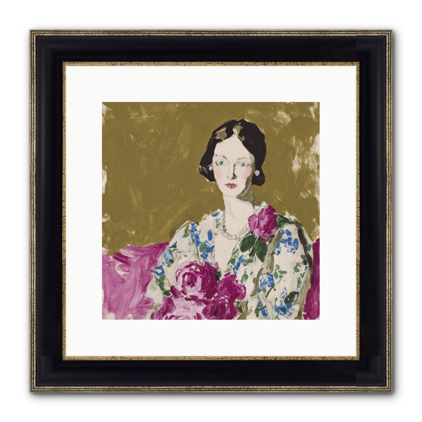 The Language Of Stillness Framed Print - Black & Gold 12x12