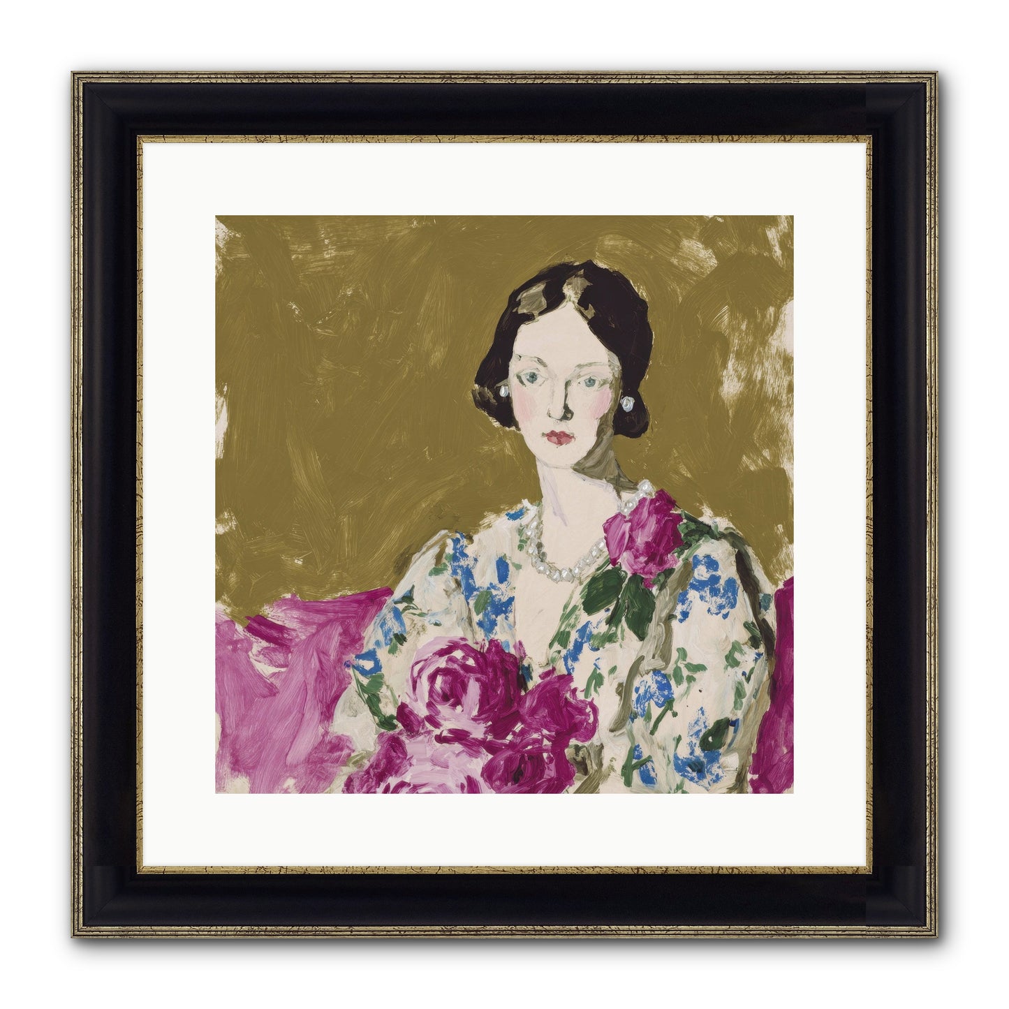 The Language Of Stillness Framed Print - Black & Gold 16x16