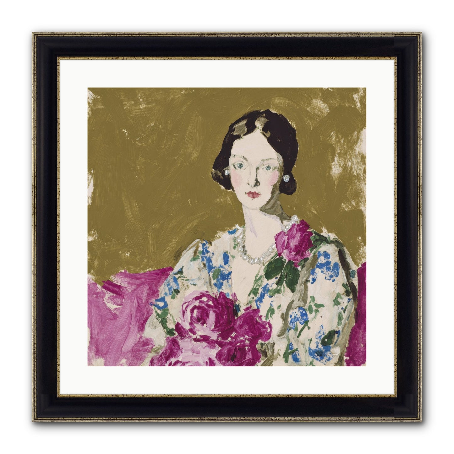 The Language Of Stillness Framed Print - Black & Gold 20x20