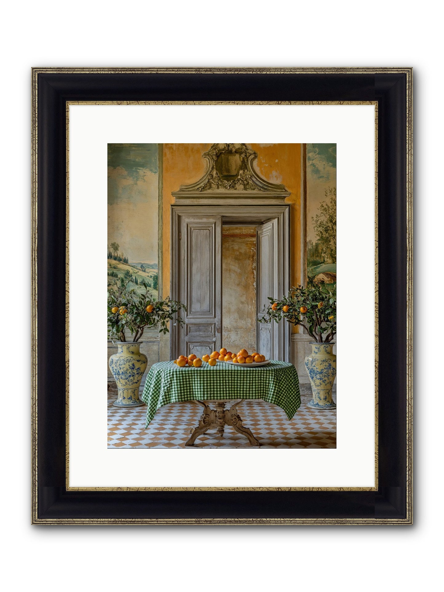 The Last Medici Garden Framed Print - Black & Gold 12x16