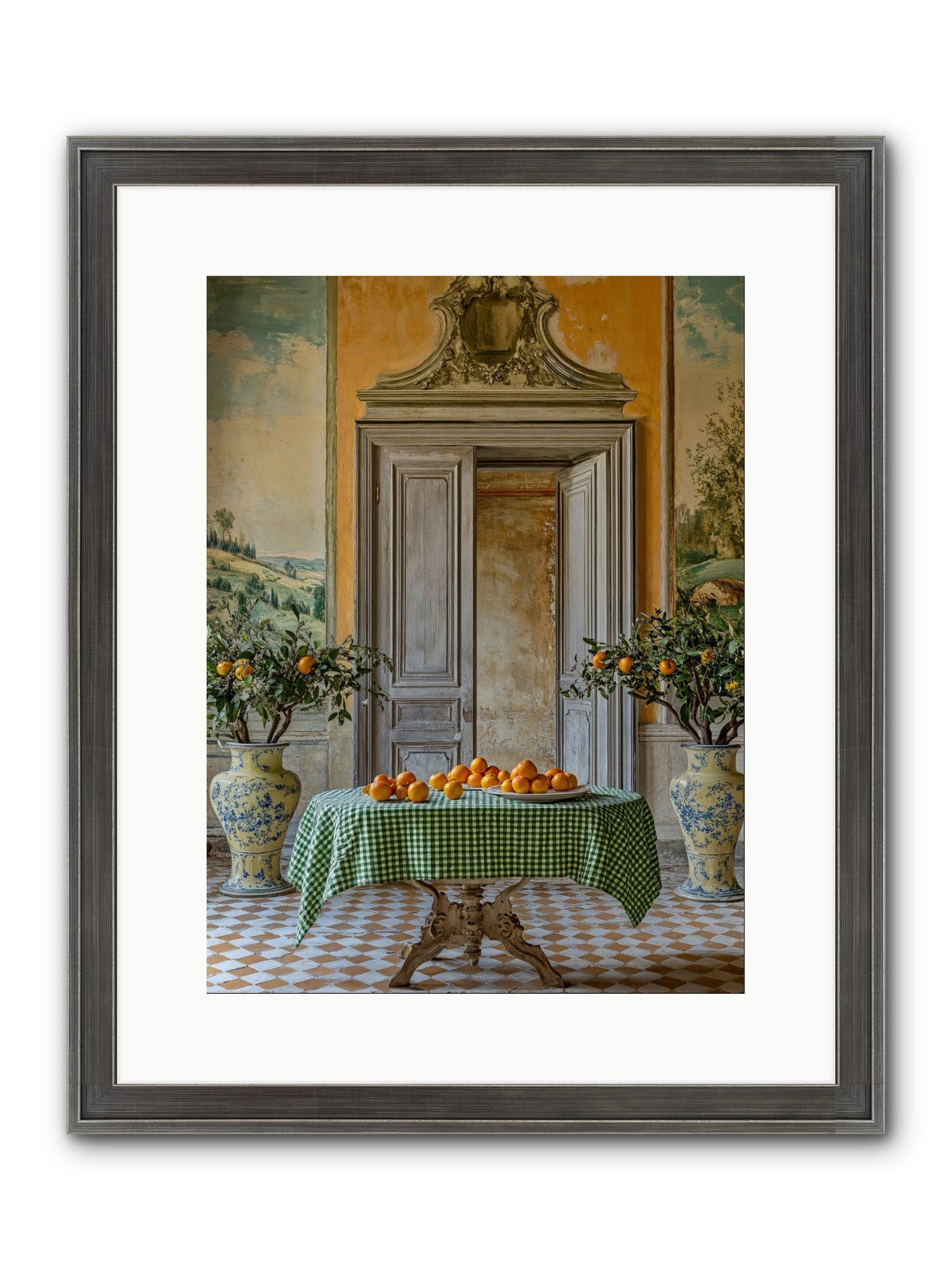 The Last Medici Garden Framed Print - Slimwoods Black/Silver 12x16