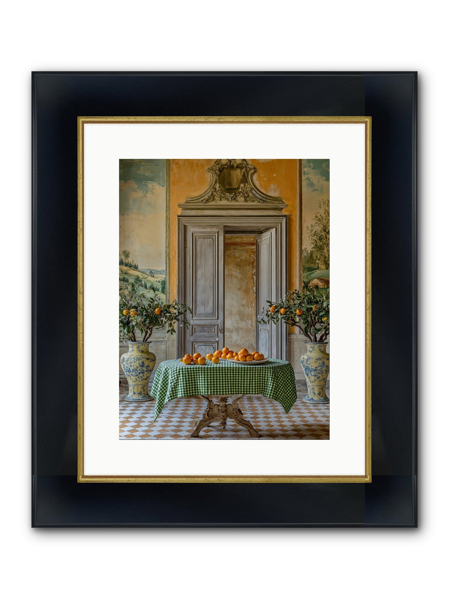The Last Medici Garden Framed Print - Wide Black w/Gold 12x16