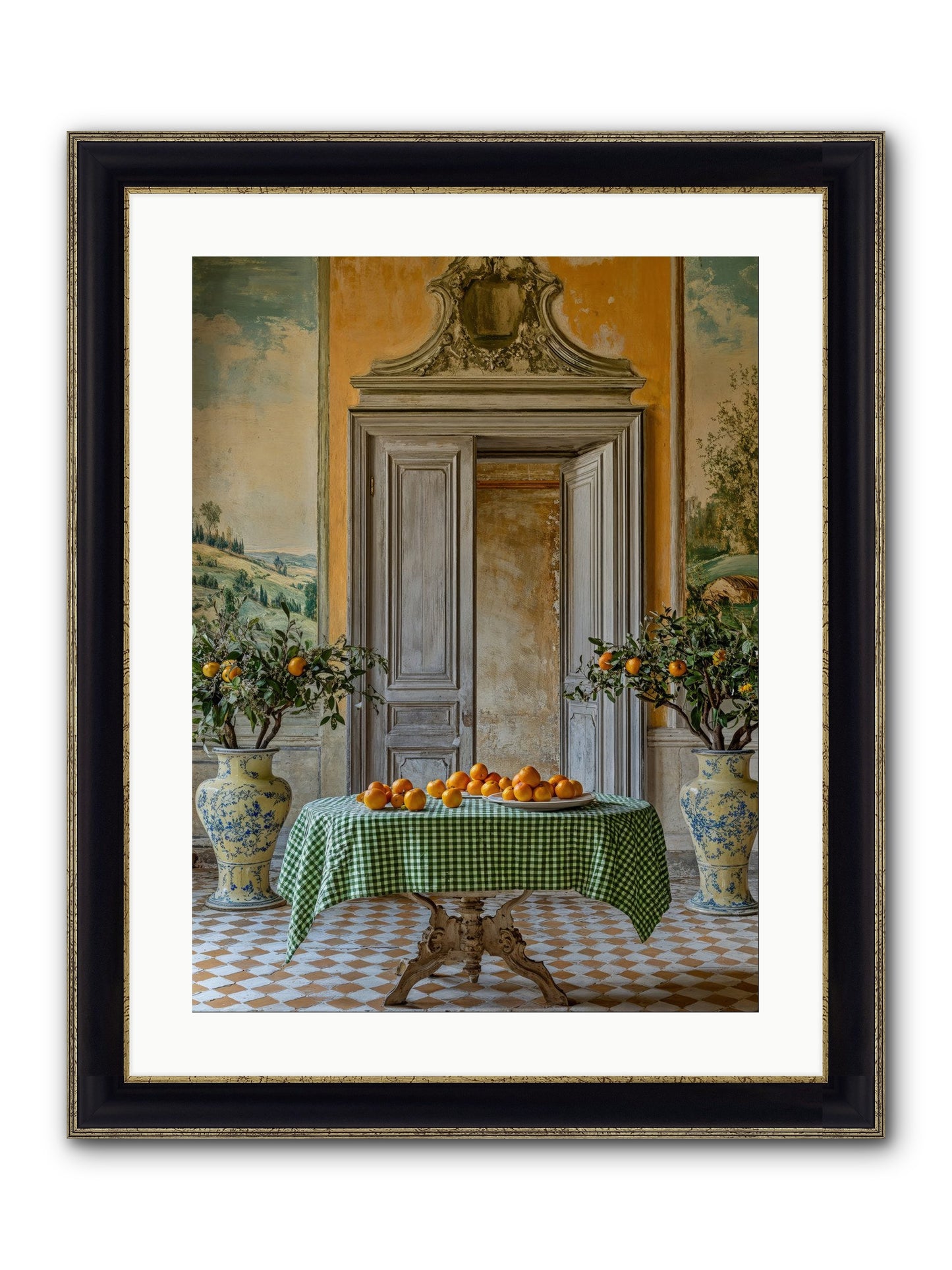 The Last Medici Garden Framed Print - Black & Gold 18x24
