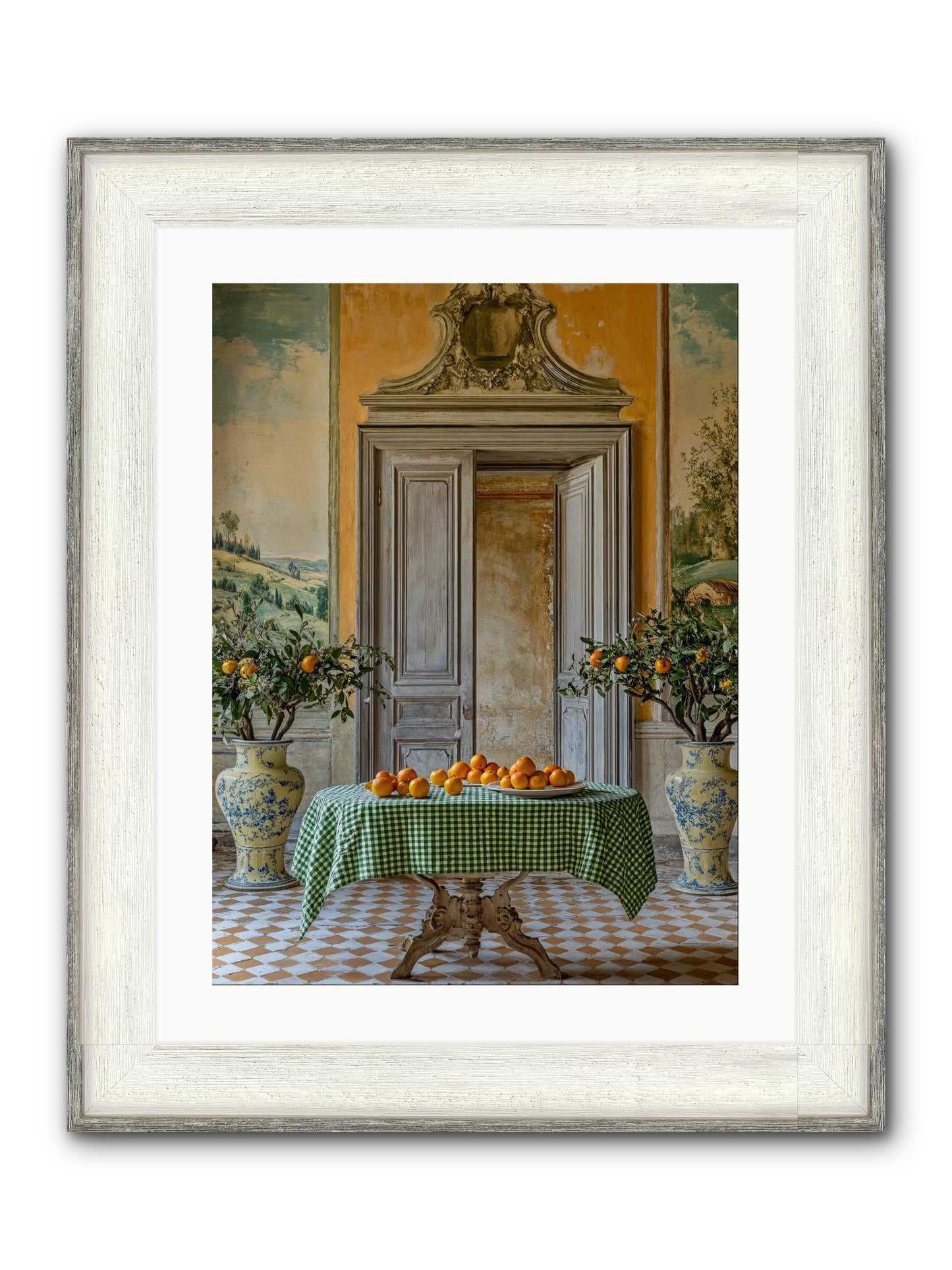 The Last Medici Garden Framed Print - Driftwood White 18x24