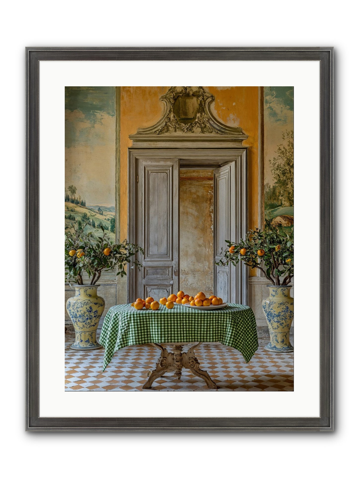 The Last Medici Garden Framed Print - Slimwoods Black/Silver 18x24