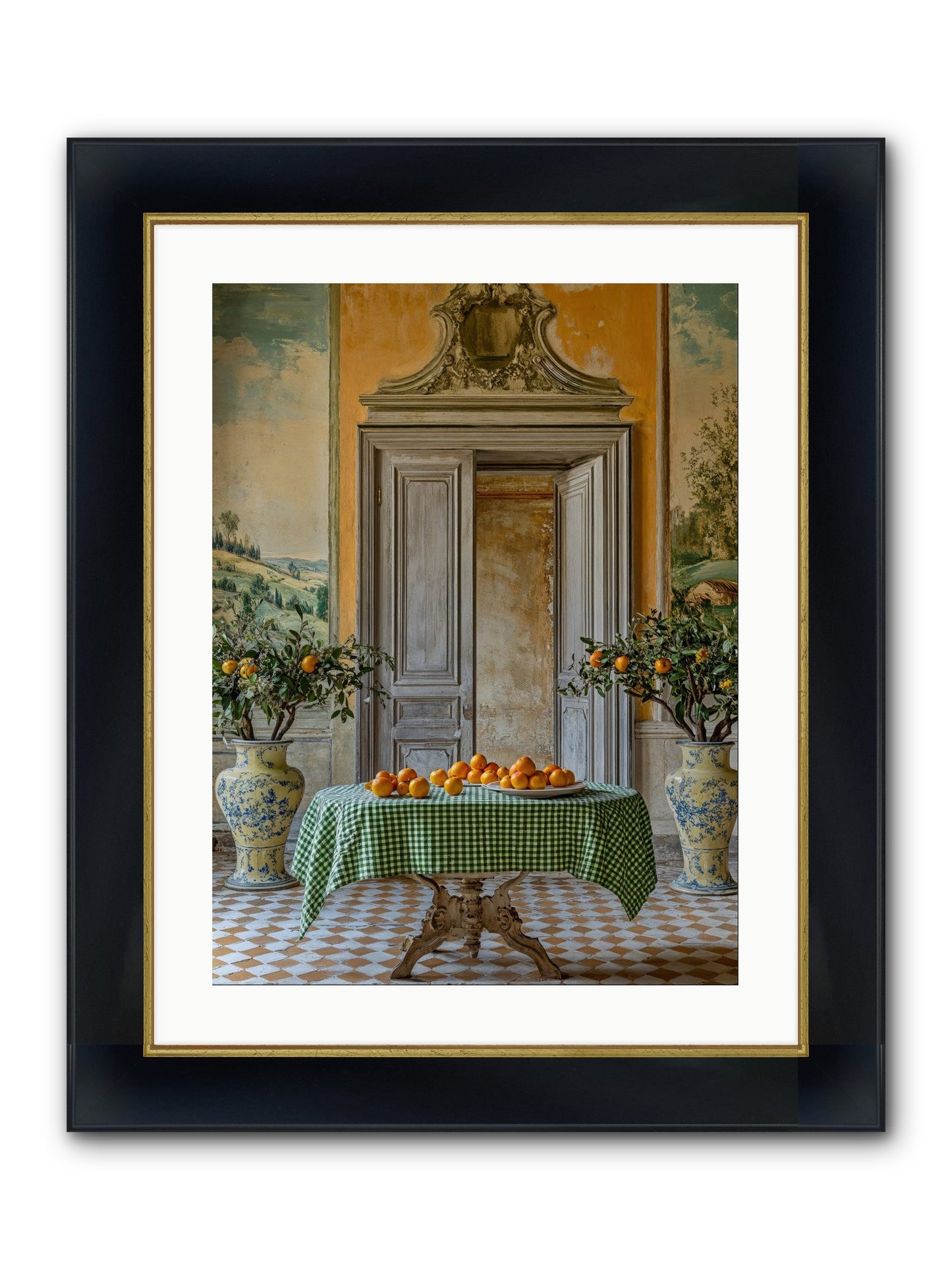 The Last Medici Garden Framed Print - Wide Black w/Gold 18x24