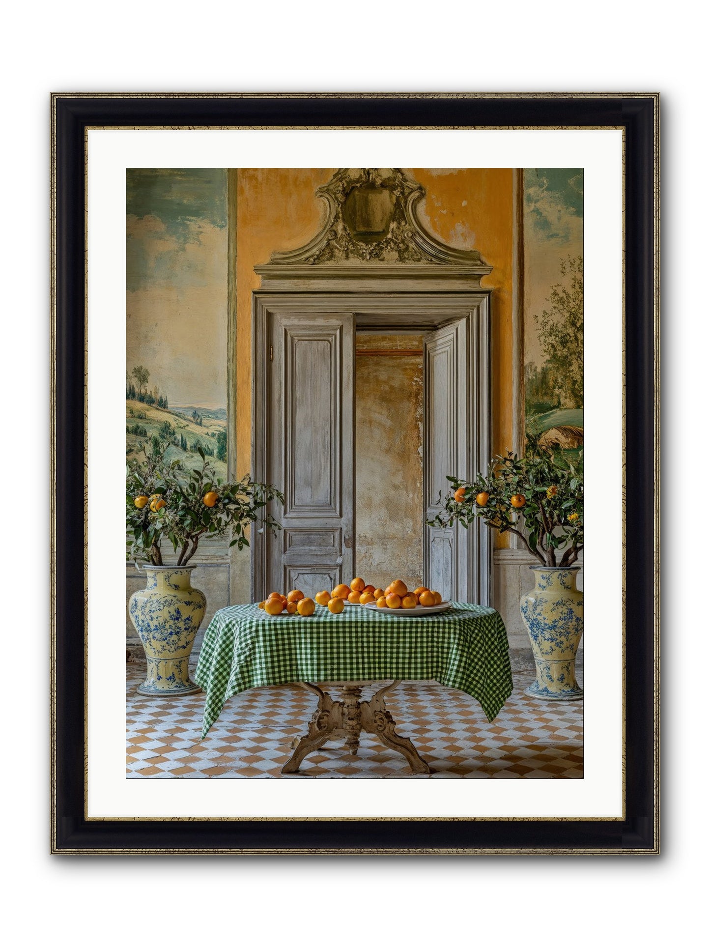 The Last Medici Garden Framed Print - Black & Gold 24x32