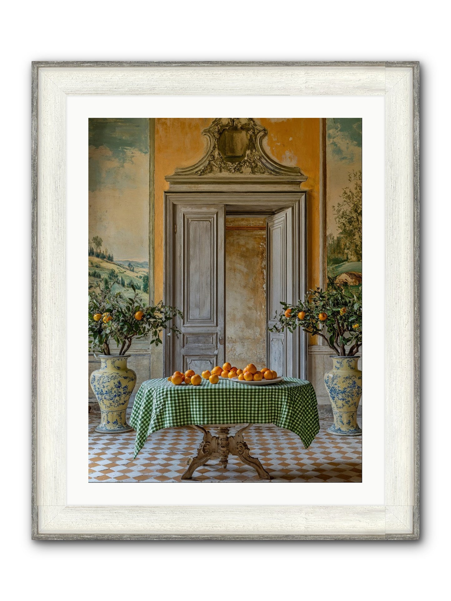 The Last Medici Garden Framed Print - Driftwood White 24x32
