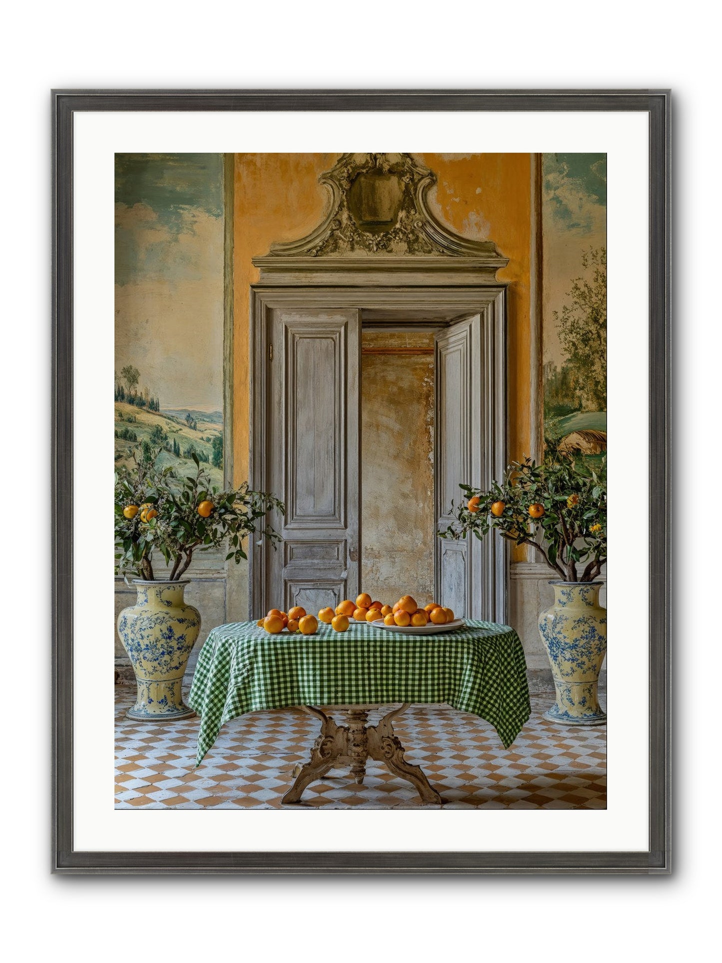 The Last Medici Garden Framed Print - Slimwoods Black/Silver 24x32