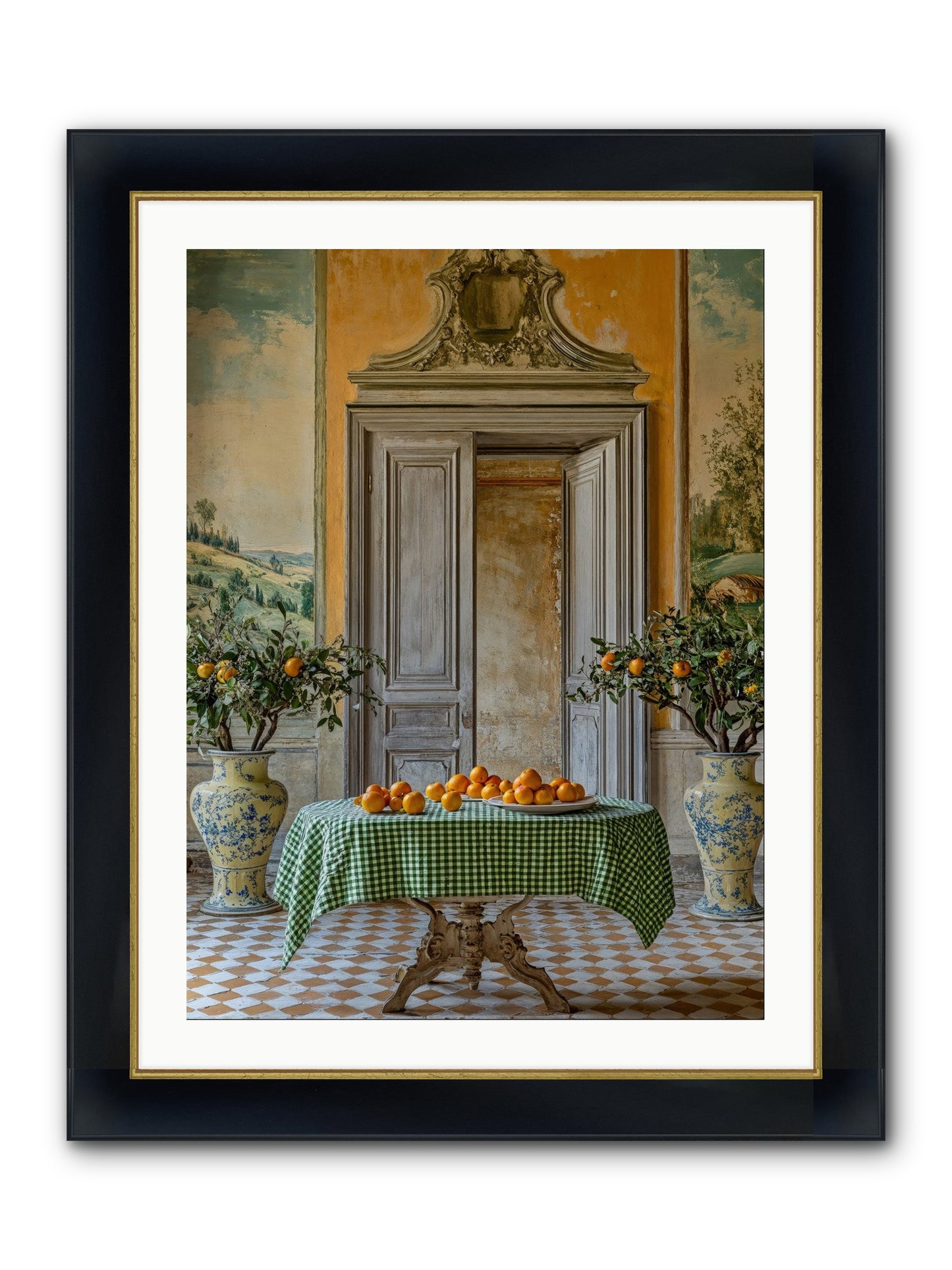 The Last Medici Garden Framed Print - Wide Black w/Gold 24x32
