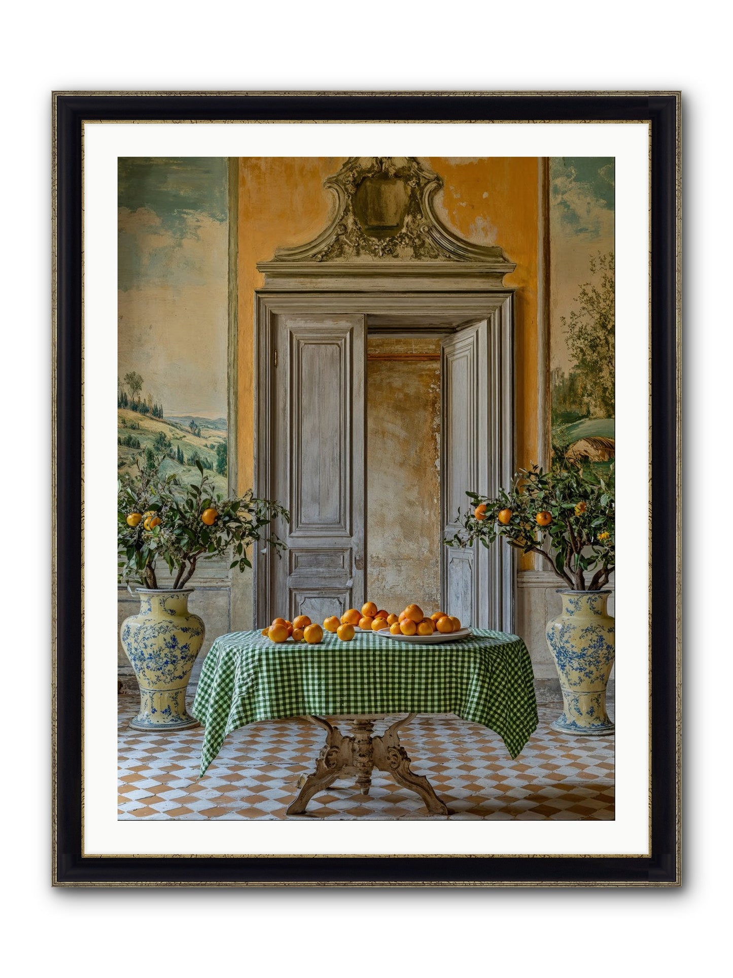 The Last Medici Garden Framed Print - Black & Gold 30x40